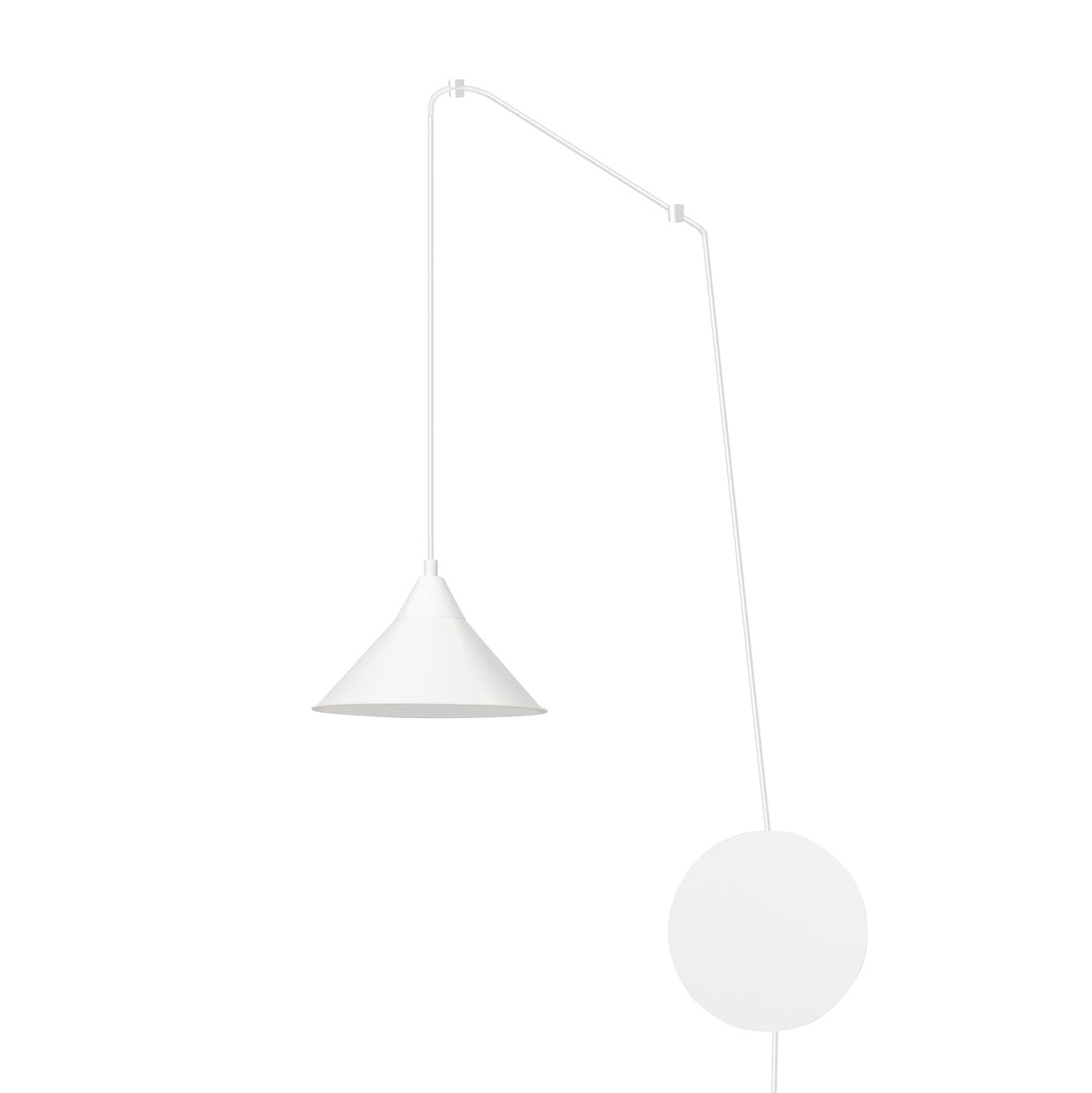 Abrim 1 Light White Wall/Pendant Light, Optional Plug-In