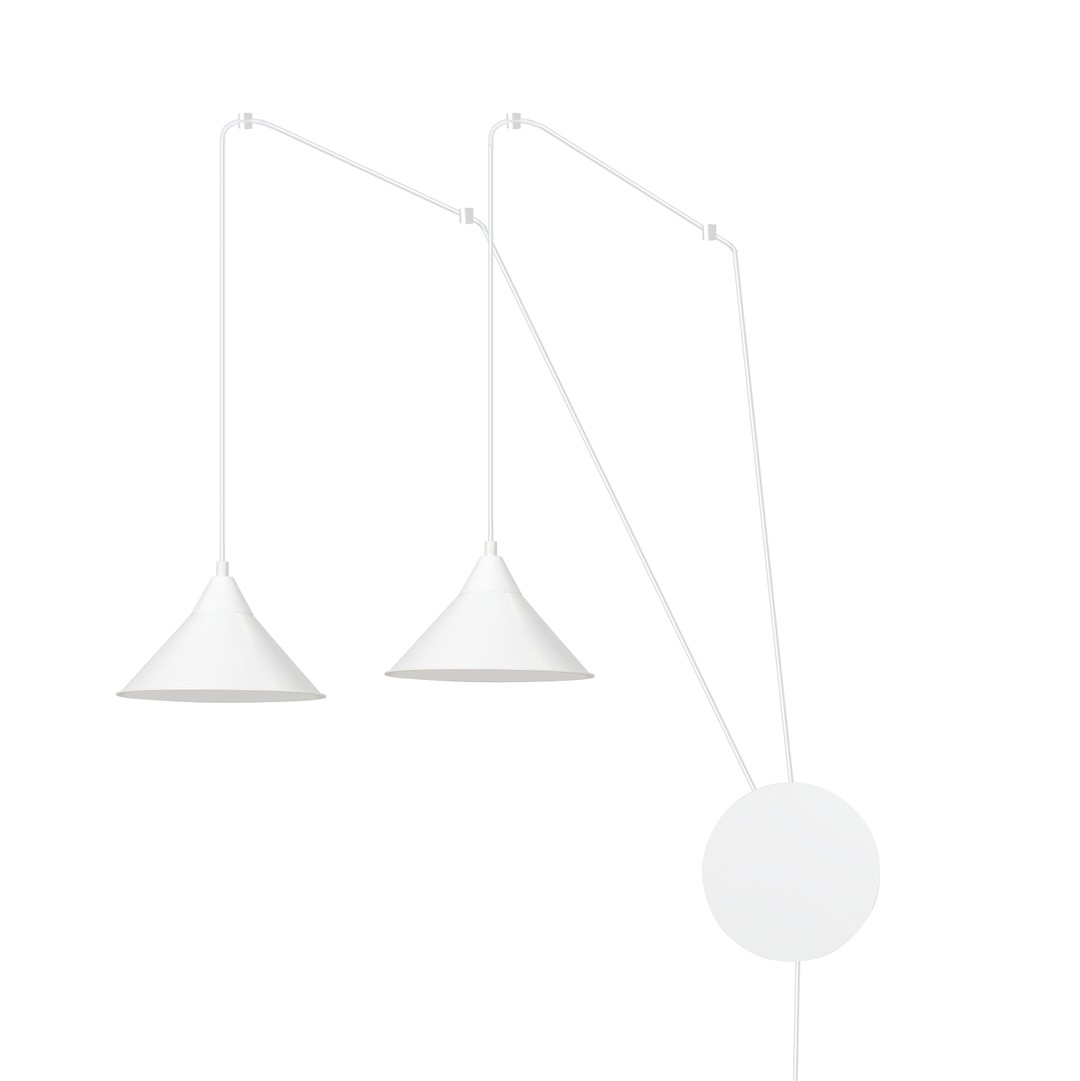 Abrim 2 Lamp White Wall/Pendant Light, Optional Plug-In
