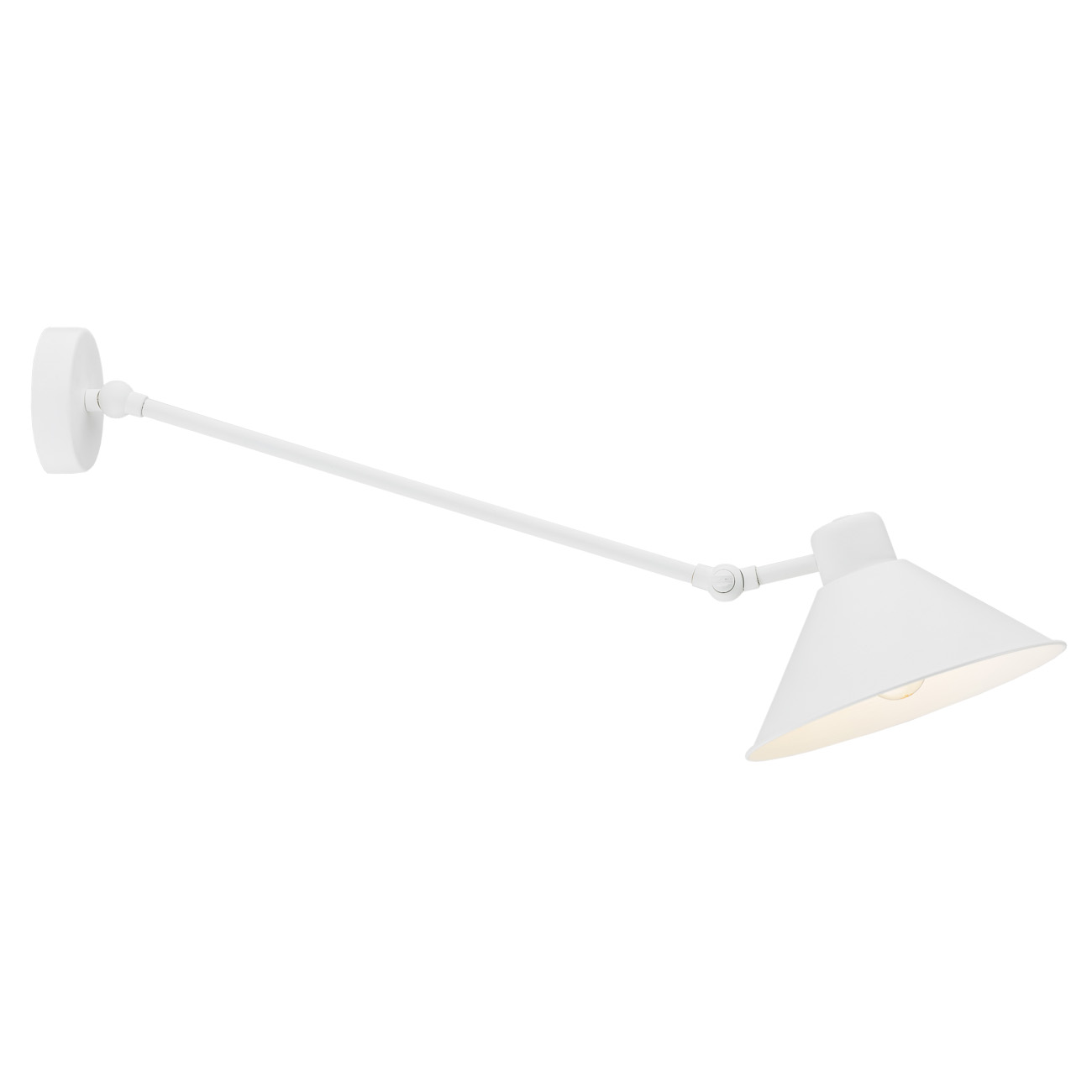 Alea White Extended Adjustable Wall Lamp, 1 Light, 70cm Depth