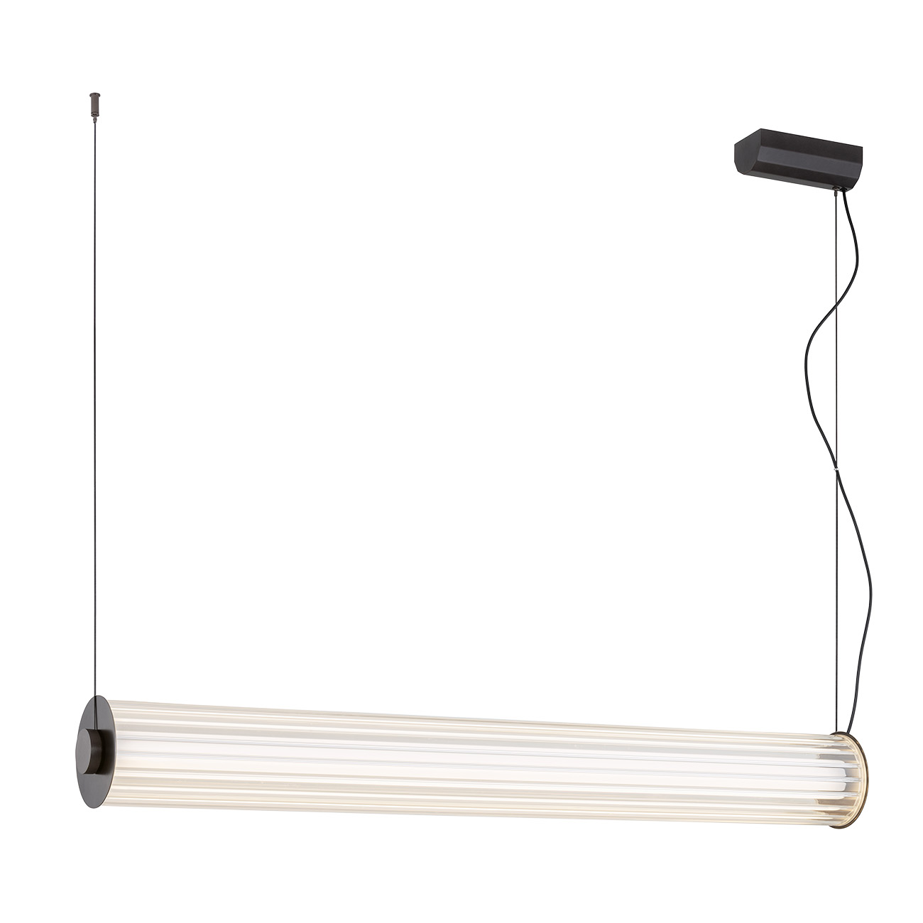 Ampton Medium LED Tube Pendant Light, Brushed Bronze, 3000k, 80cm