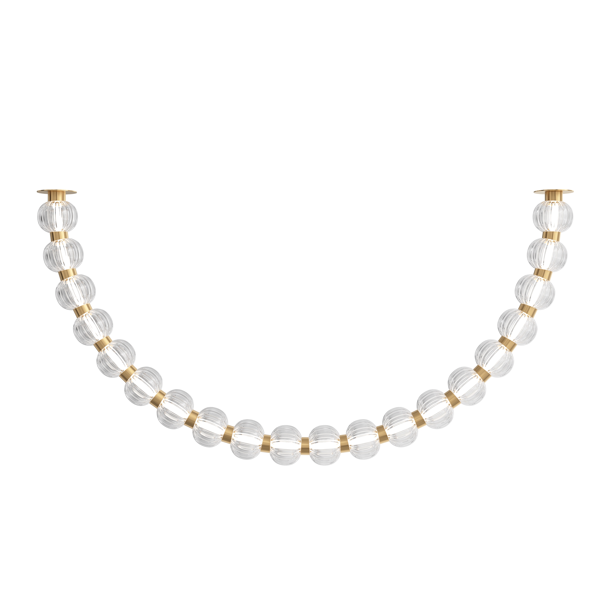 Amulet Bead LED Ceiling Light, Gold Metal, Clear Glass, 3000k, 36w, 63.60cm Height