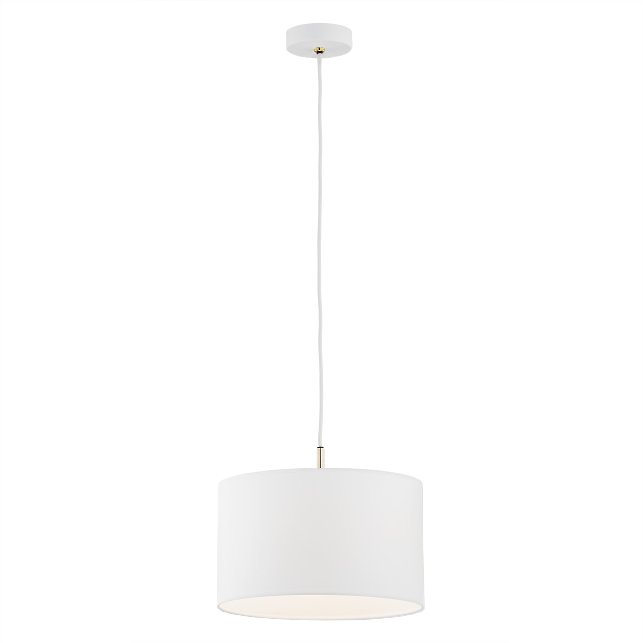 Arin Single Pendant Light, White Shade, 40cm