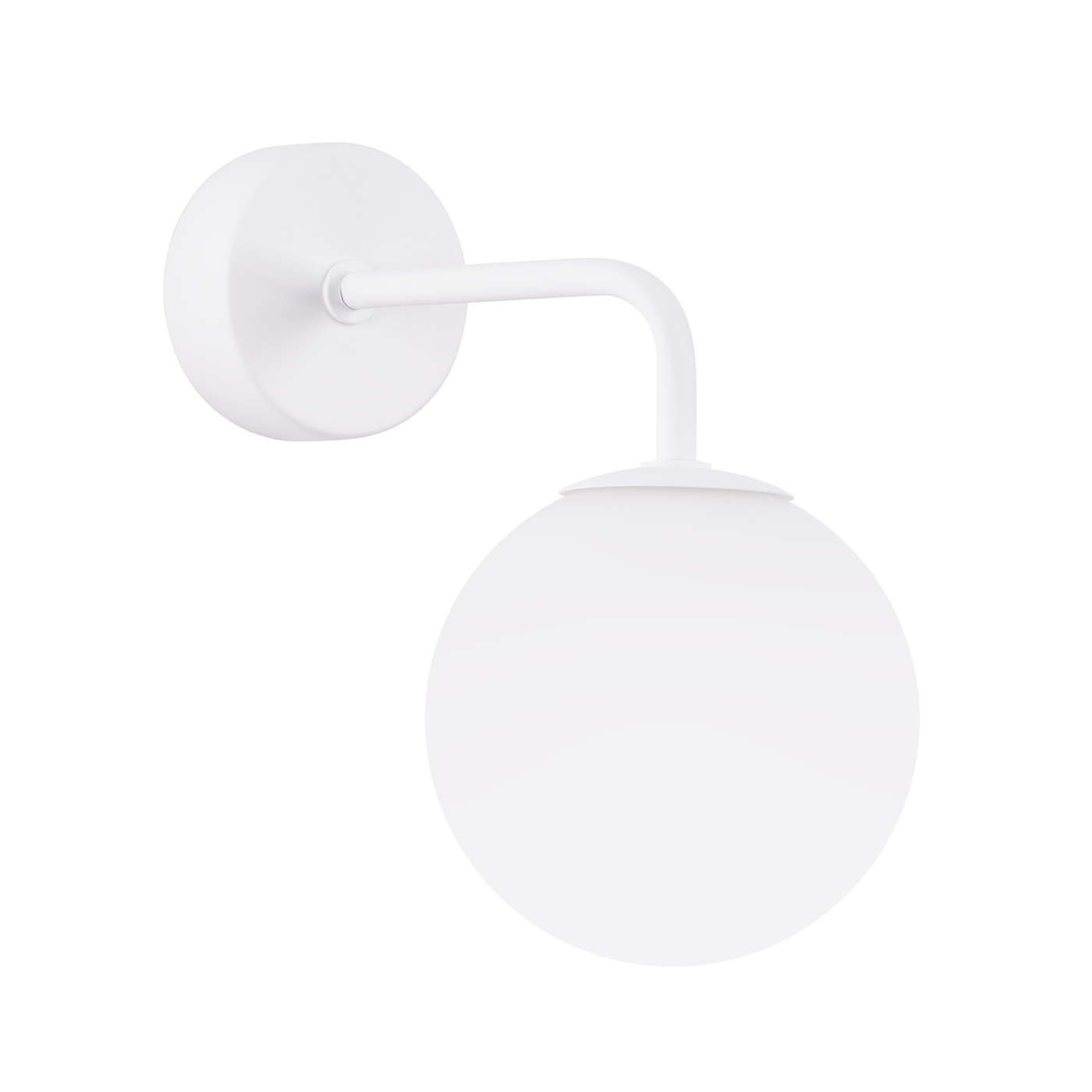 Aztrale White Wall Lamp, White Glass Globe, Metal, 1 Light, 12cm Width