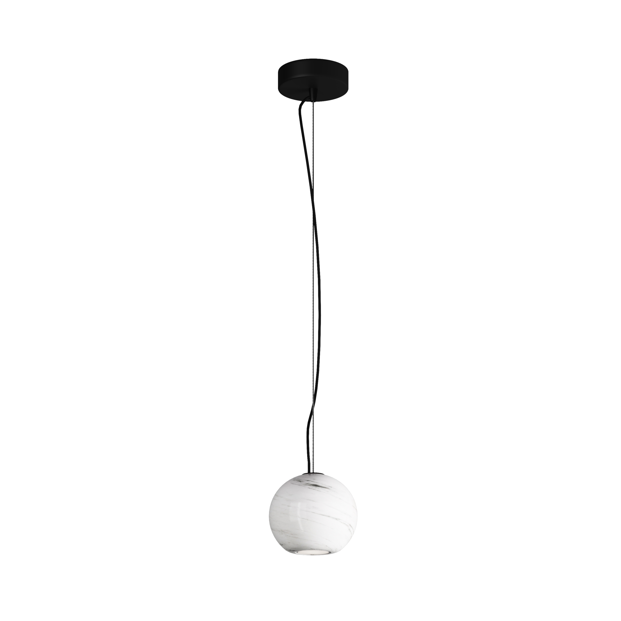 Basic Texture White Marble Globe Pendant Lamp, 1 Lamp, GU10, 12cm Diameter