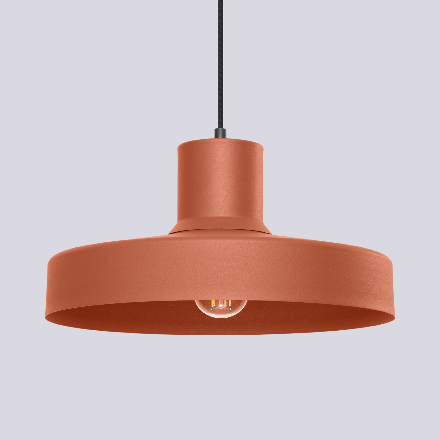 Bilboa Terracotta Red Single Pendant Light, Metal, 35cm Diameter