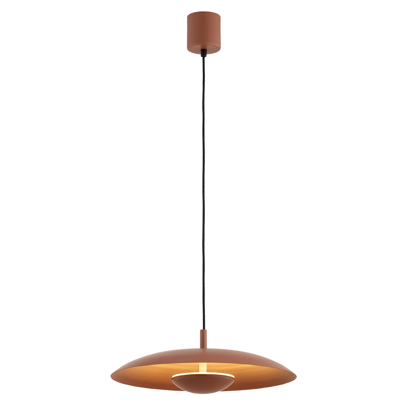 Bolan Terracotta LED Pendant Lamp, 12.5W, 3000K, Steel, 42cm Diameter