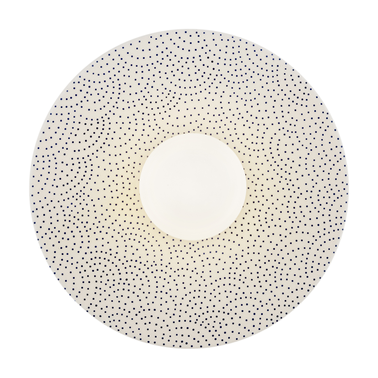 Bolu Circular IP44 Ceramic Wall Light, Cream & Cobalt Navy Blue, Opal Glass, 30cm Diameter