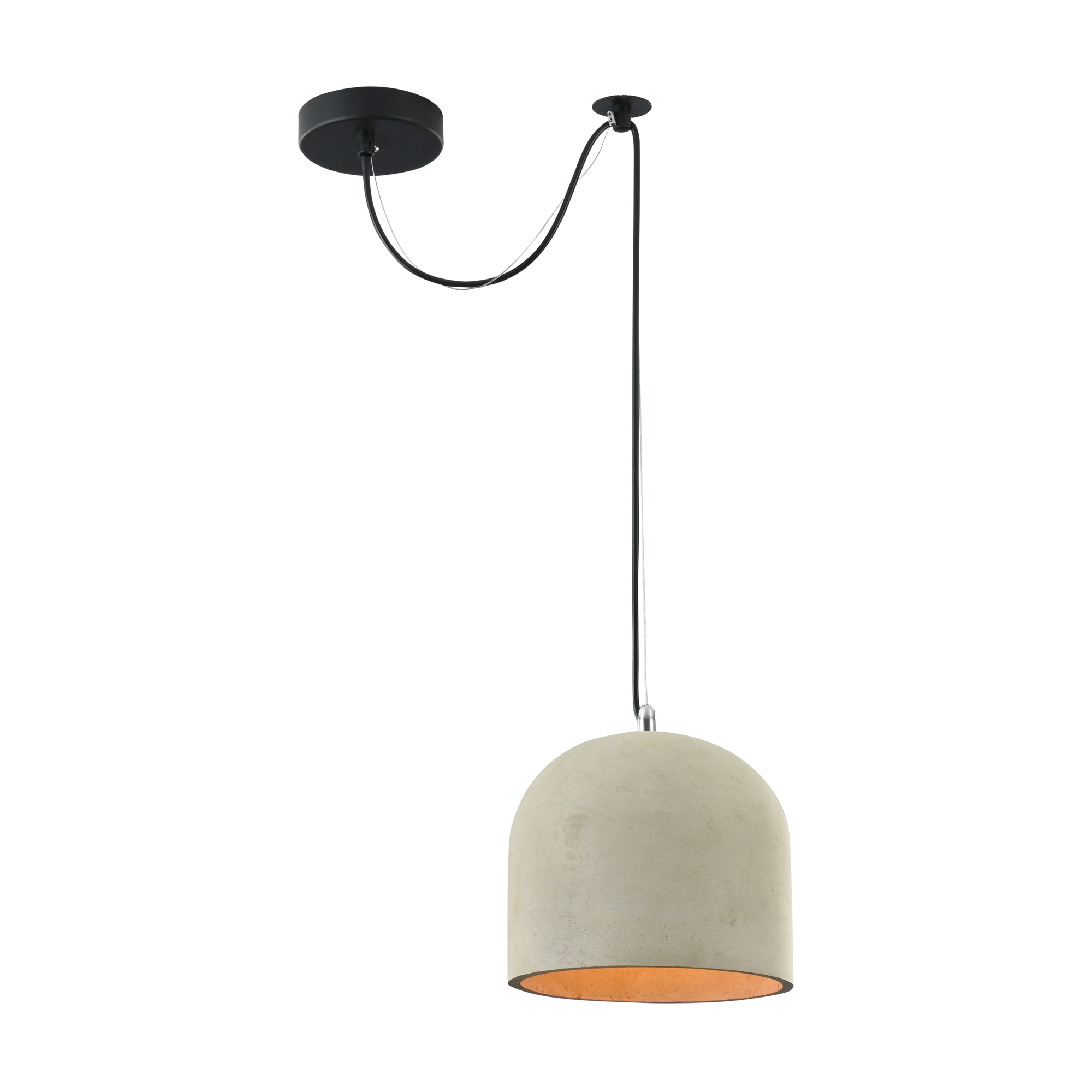 Broni Medium Concrete Pendant Light, 1 Lamp, 20cm Width