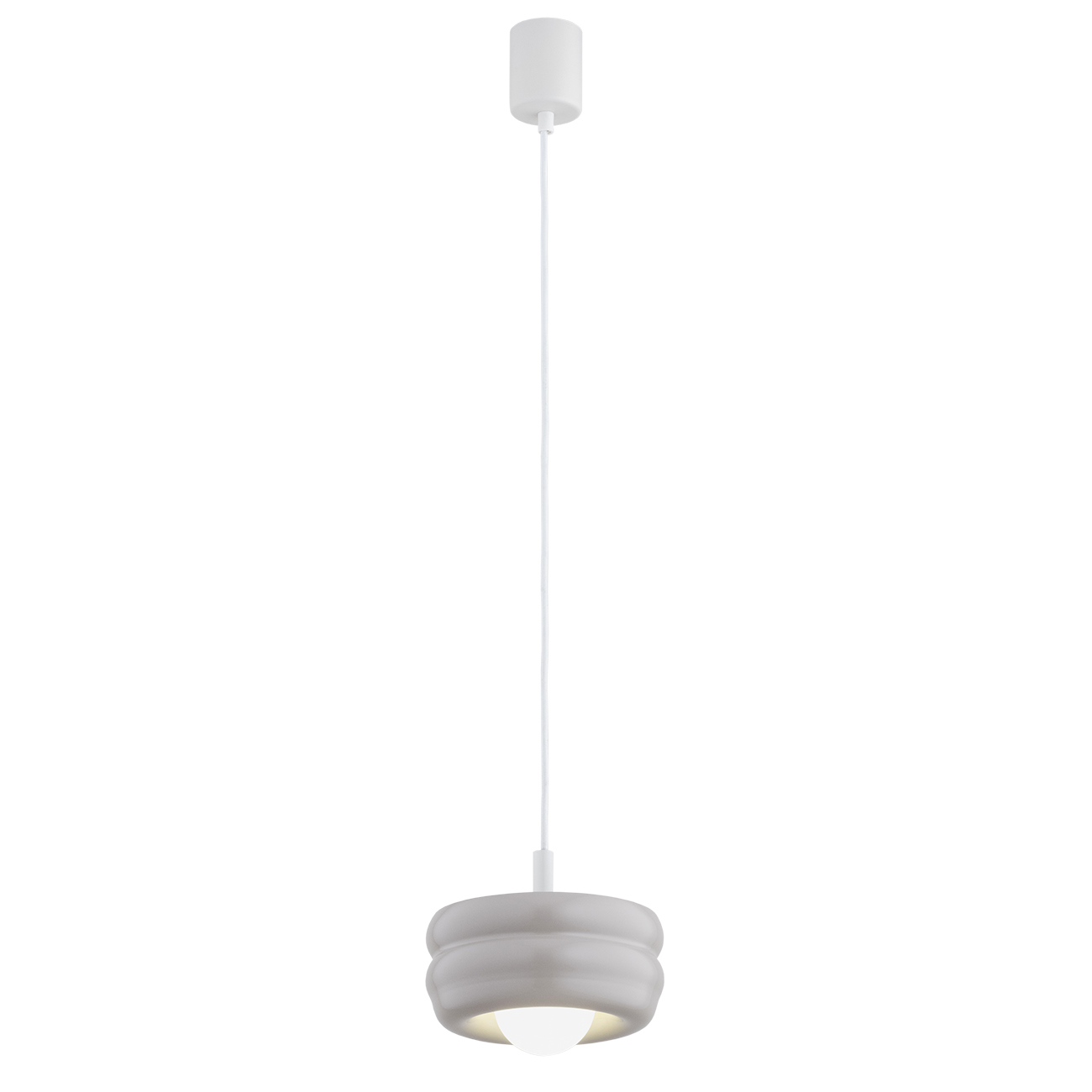 Evo Pendant Lamp Fixture, Sand & Opal Glass, 19cm Width, 1 Light