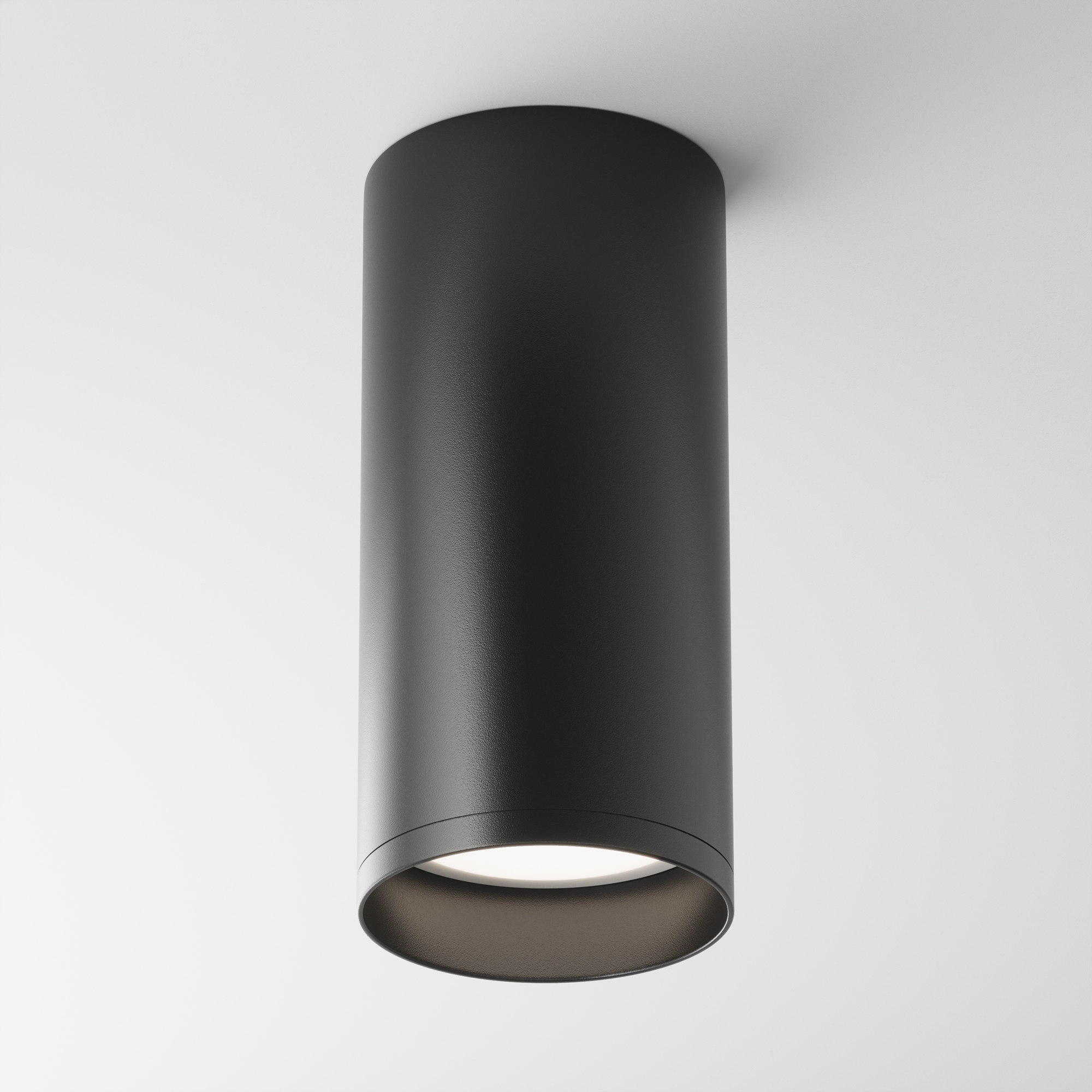 Focus Black Ceiling Spotlight, Metal Cylinder, GU10, 6cm Diameter