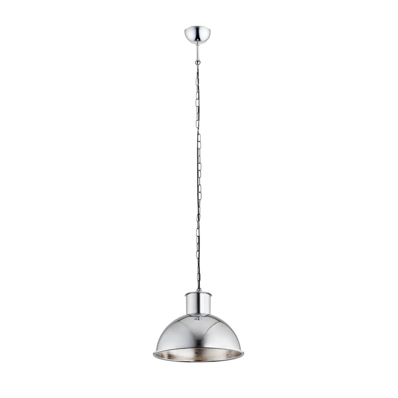 Fratu Pendant Lamp, 1 Light, Brushed Chrome, 38cm