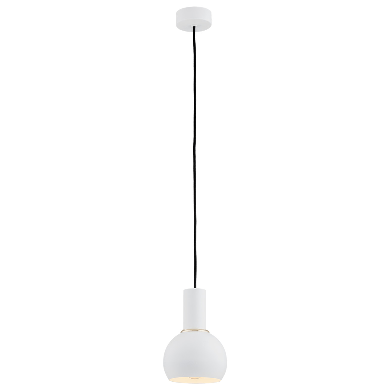 Ines Pendant Light, White Teardrop, 1 Lamp, 14cm Width