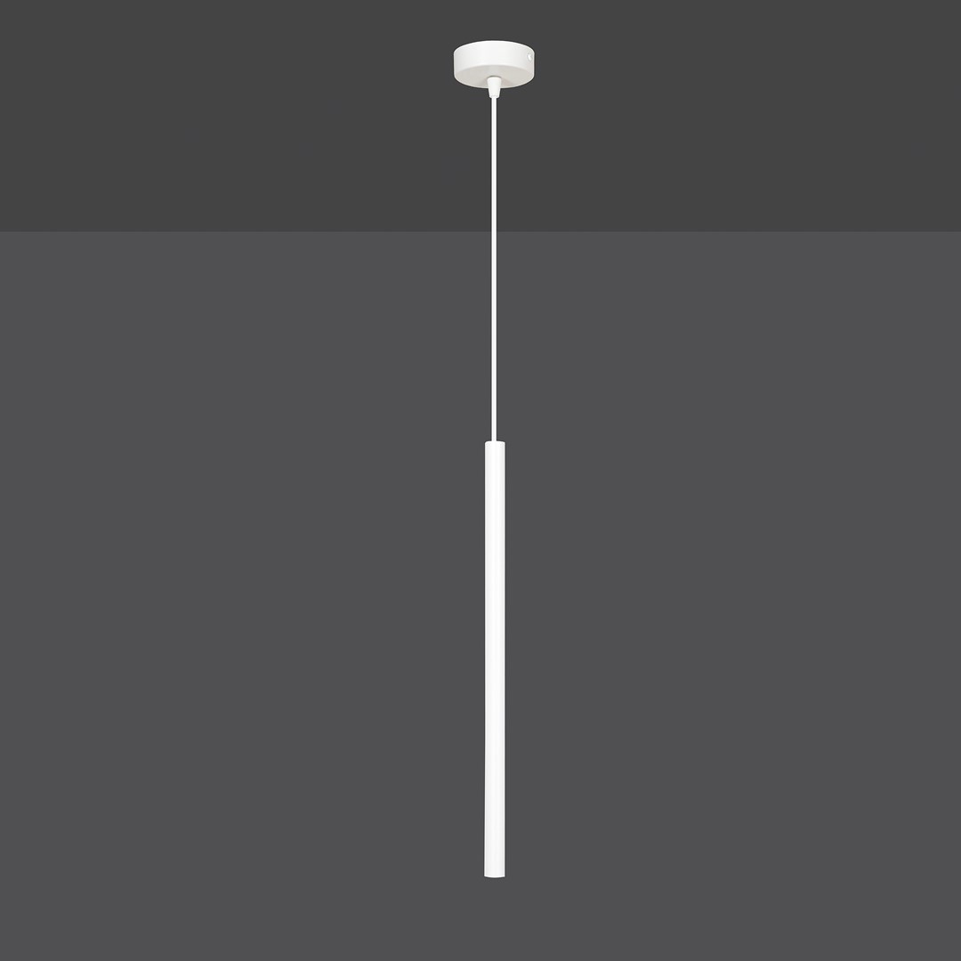 Kelthorn 1 Light Tube Pendant Lamp, White, 8cm