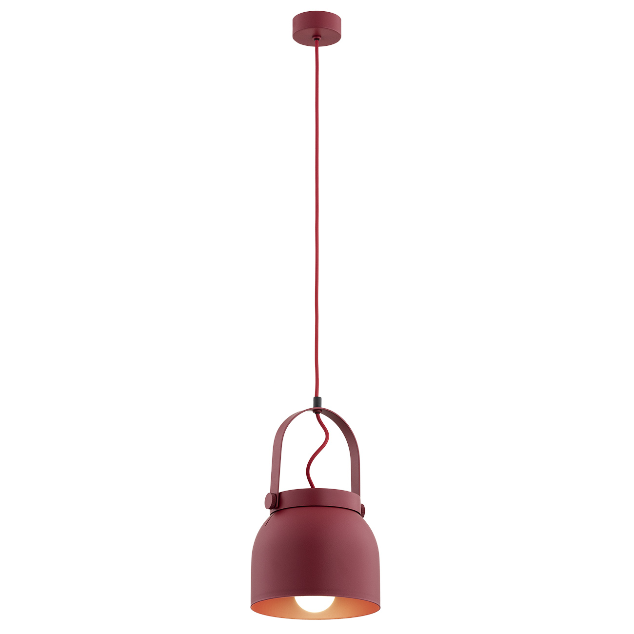 Lagano Medium Pendant Light, Red, 1 Lamp, 20cm