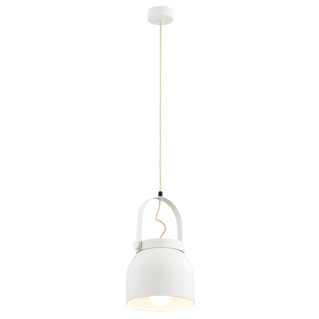 Lagano Medium Pendant Light, Cream White, 1 Lamp, 20cm