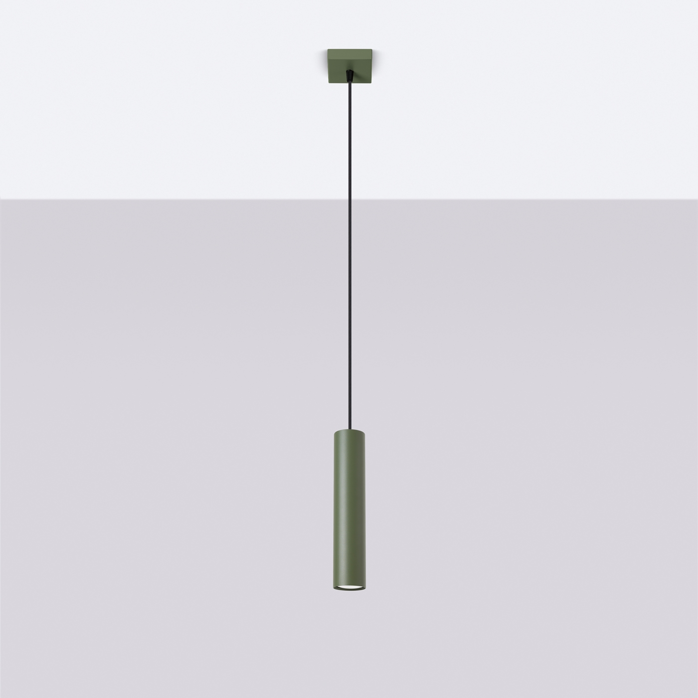 Laguna Single Pendant Lamp, Olive Green, Metal, GU10, 8cm Diameter