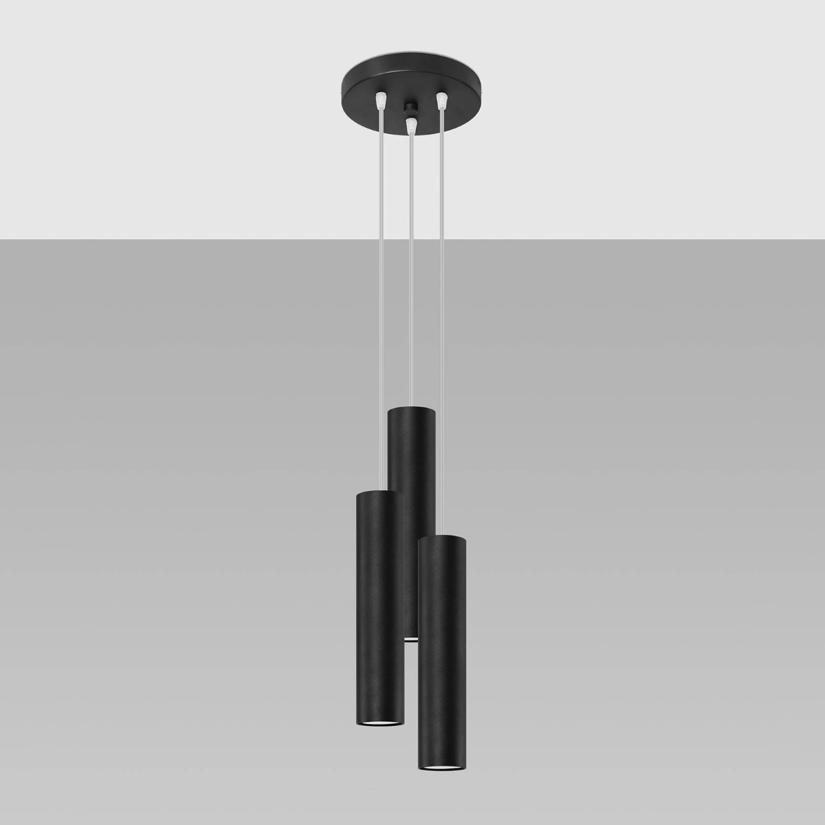 Laguna 3 Light Black Pendant Lamp, Metal, GU10, 20cm Diameter