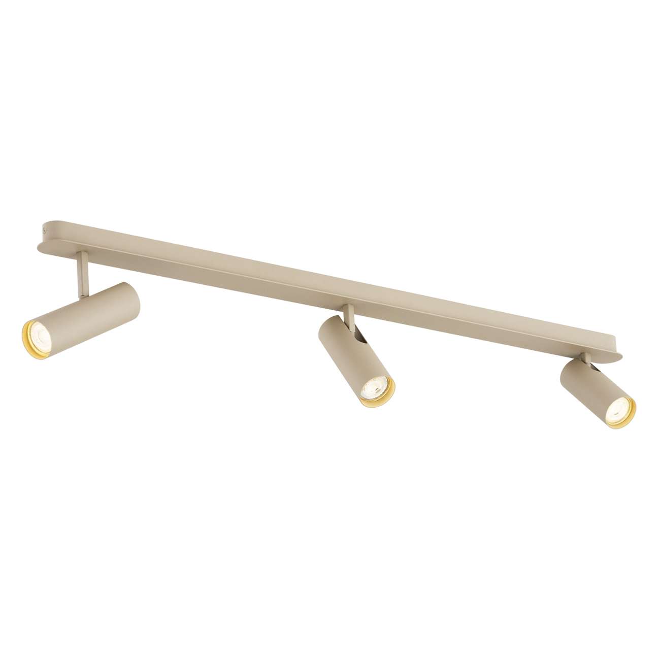 Lensa Taupe 3 Lamp Bar Spotlight, Adjustable, Steel, GU10, 100cm Length