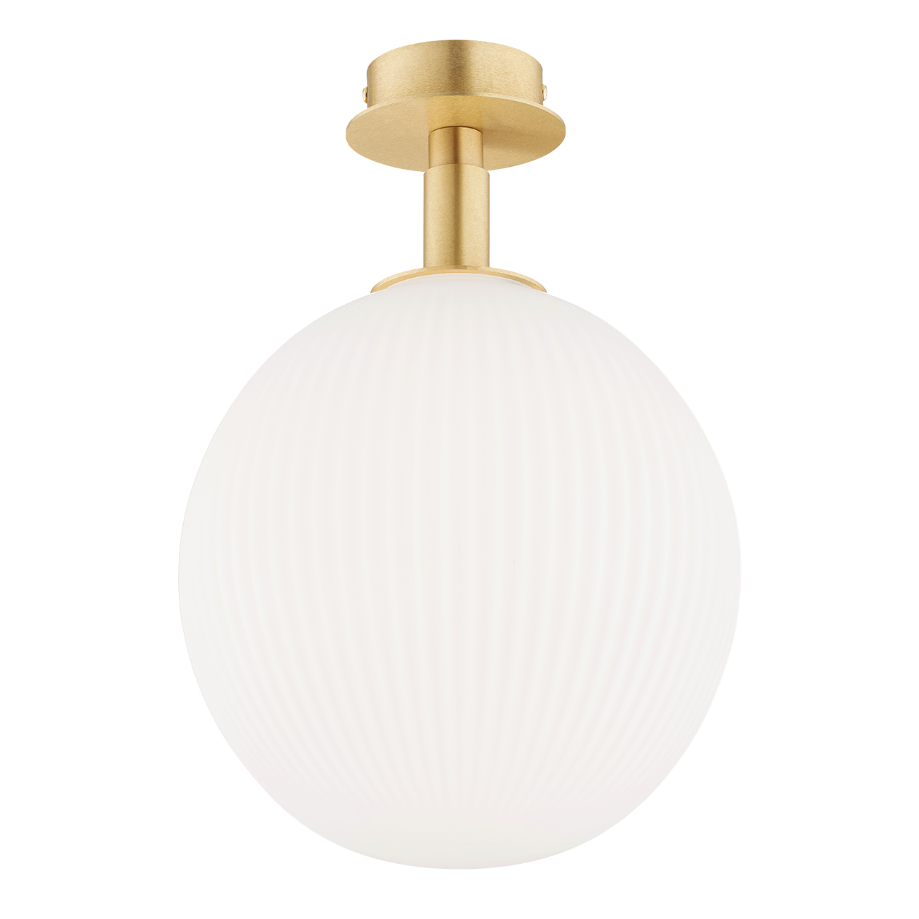 Loma Semi Flush Light Fitting, 1 Lamp, Opal Glass, 25cm