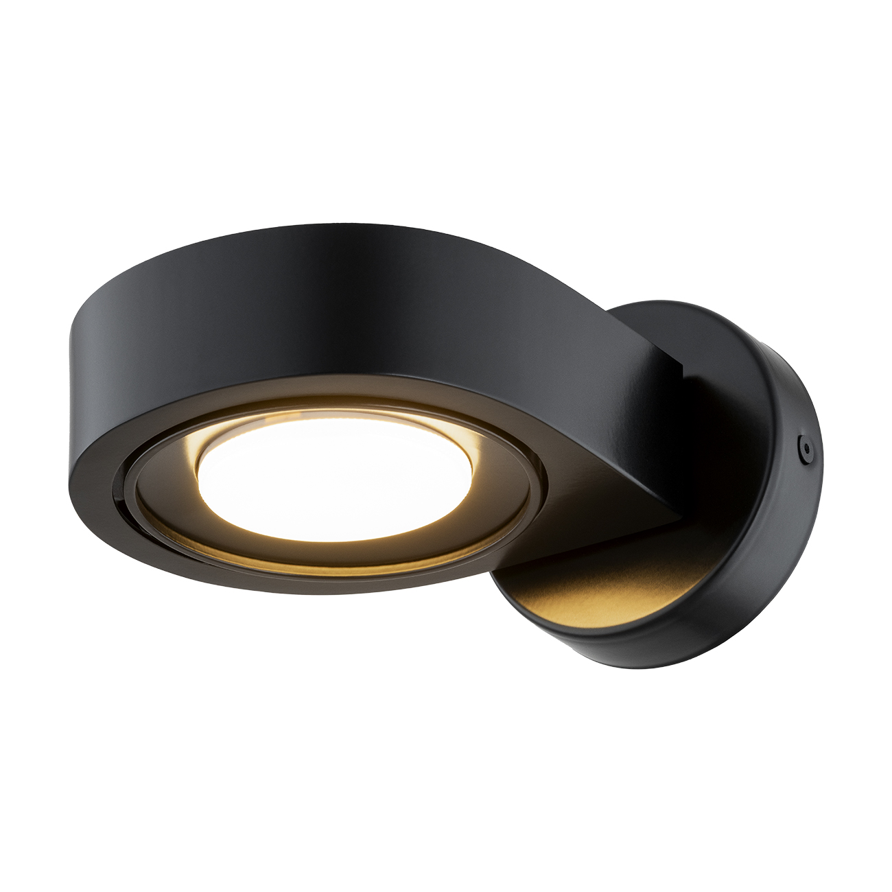 Lutis Rotatable Wall Light, Black Steel, GX53 7W LED, 3000K, 17cm Wide