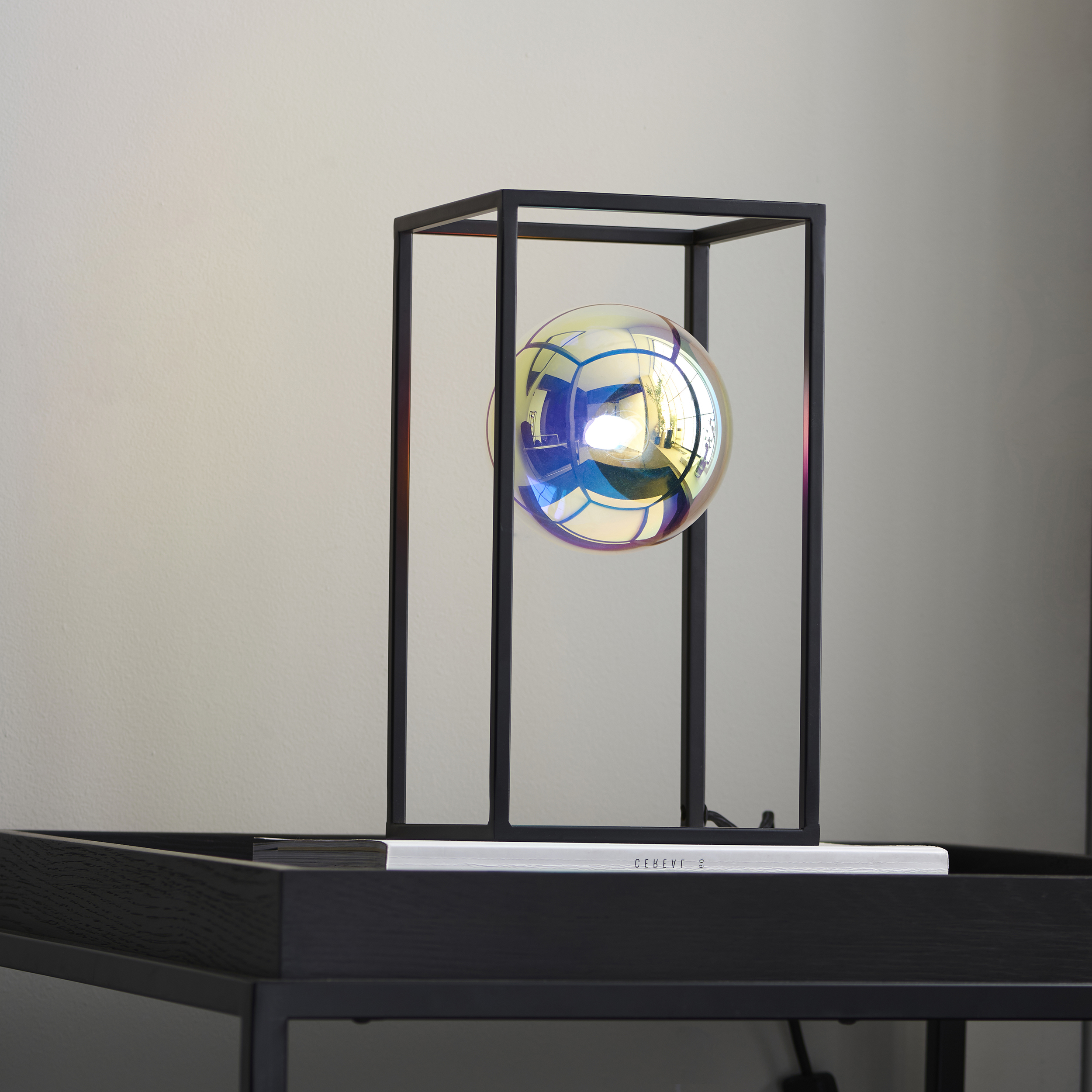 Ubique Table Lamp, Rectangle, Matt Black, Glass