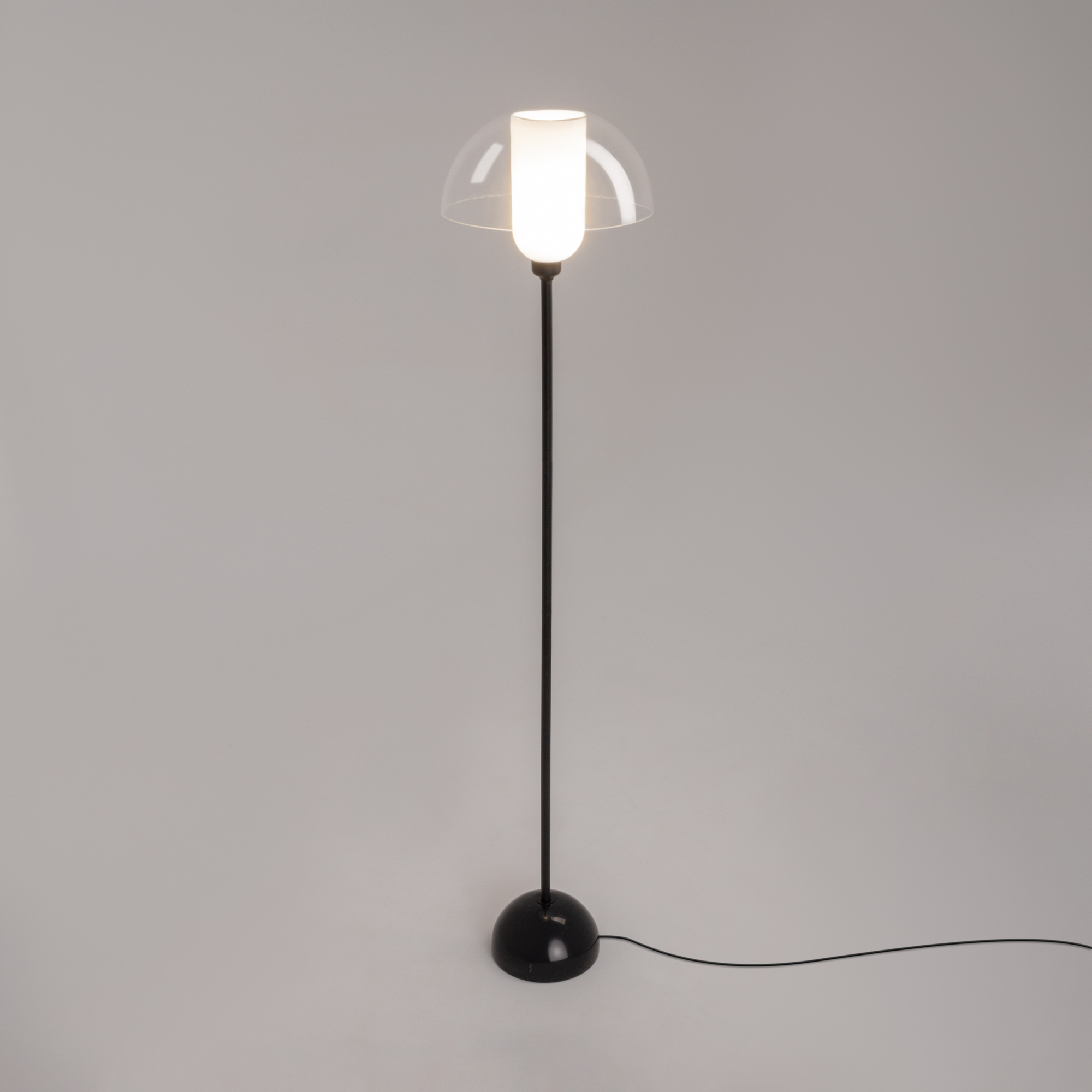 Memory Mushroom Floor lamp, Black Metal, Glass, 1 Light, 139cm Height