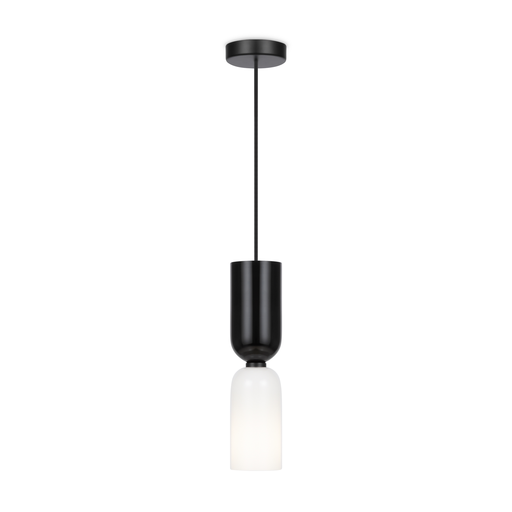 Memory Pendant Lamp, Black & White, Glass, Metal, 1 Light, 8cm Wide