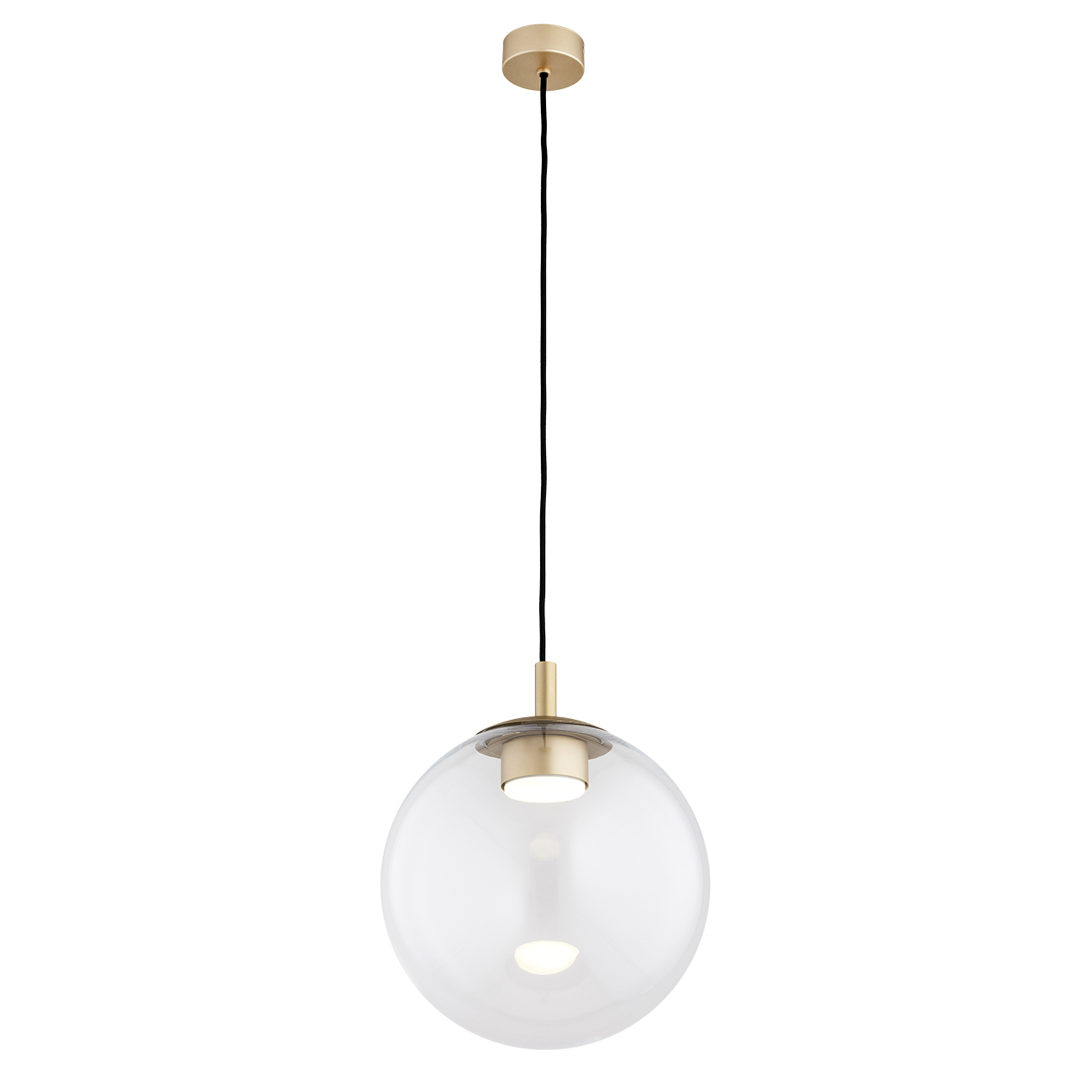 Mento Clear Glass Pendant Light, LED, 3000K, 1 Lamp Gold, 30cm Width