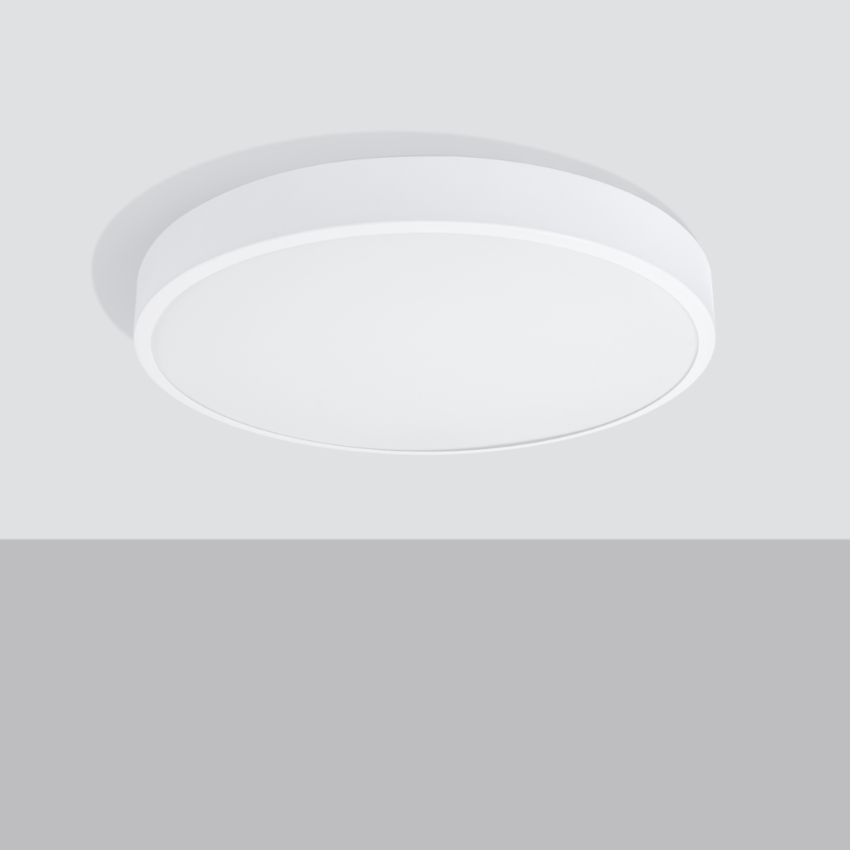 Onik LED White Flush Ceiling Light, 60cm Diameter, Metal, 3000k Warm White