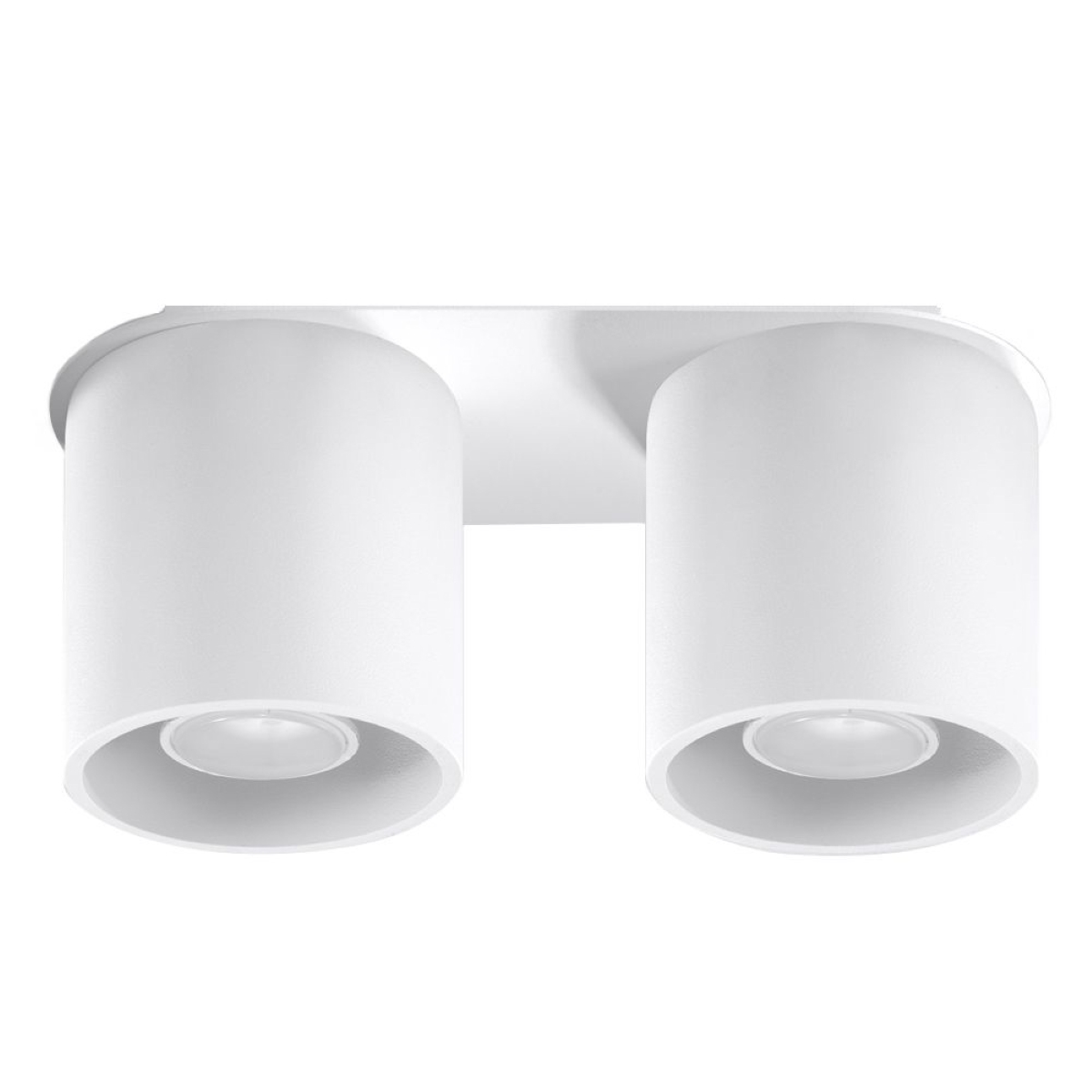 Orbital Double Cylinder Surface Mounted Downlight, White Metal, 26cm Length