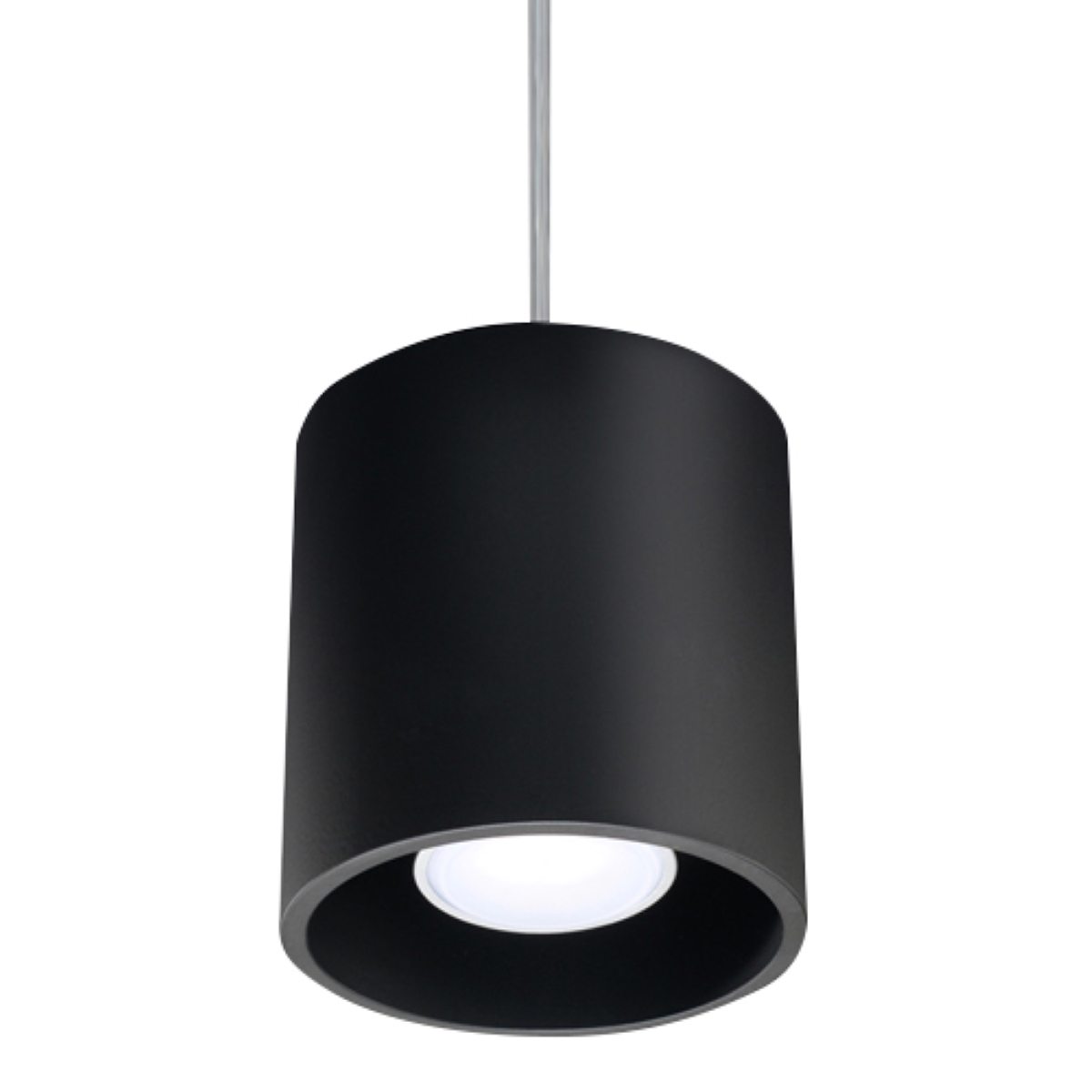 Orbital Round Pendant Lamp, Black Metal, 10cm Diameter