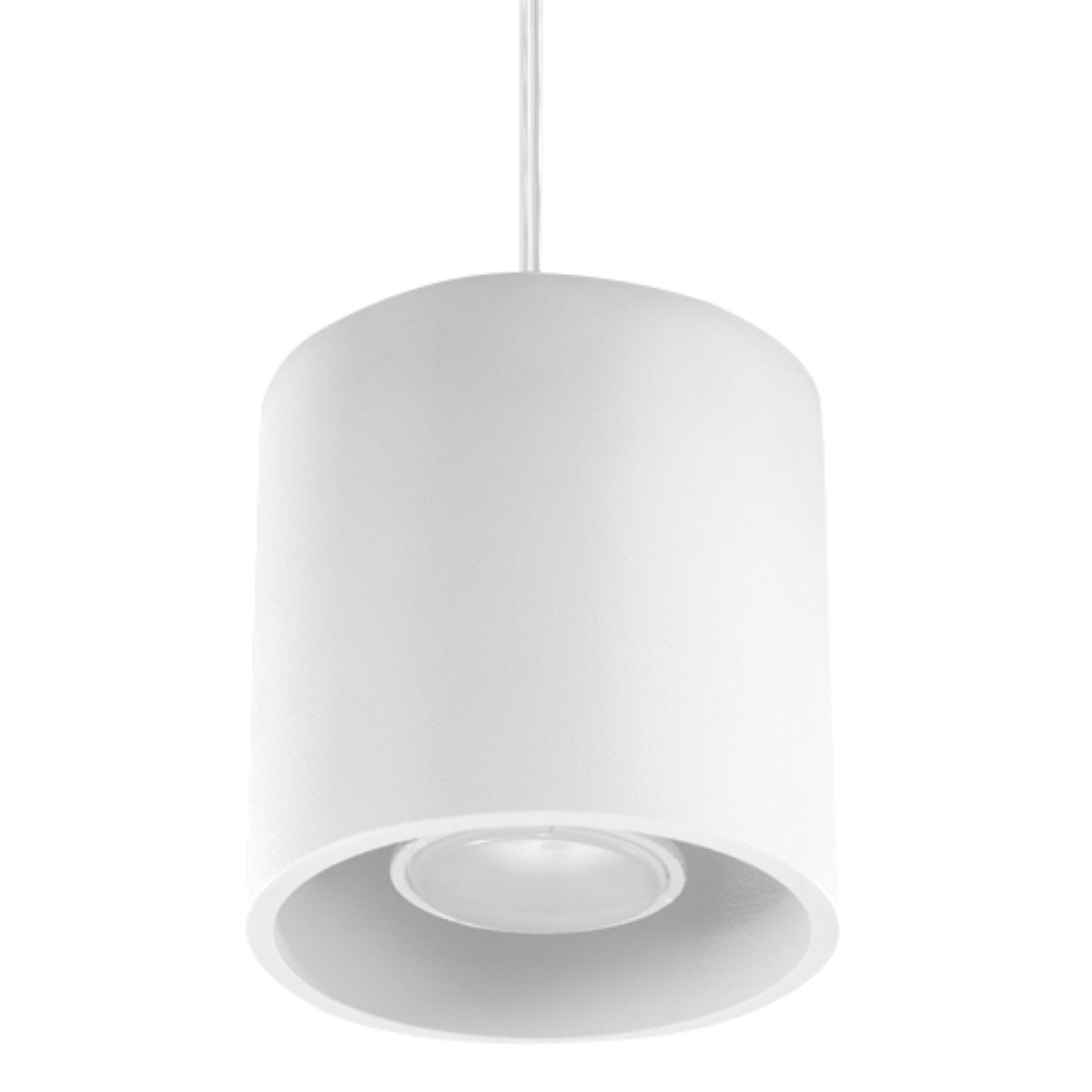 Orbital Round Pendant Light, White Metal, 10cm Diameter