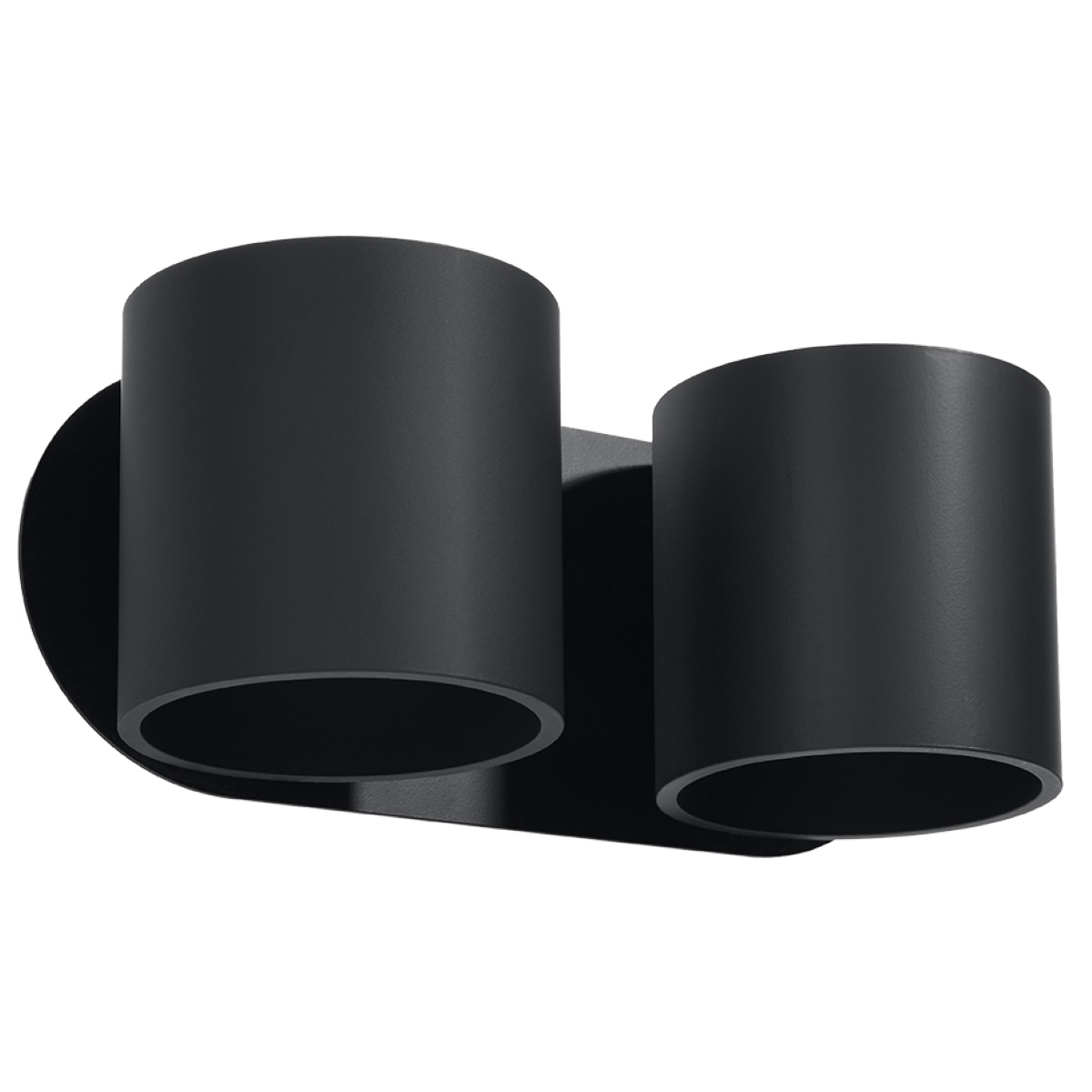 Orbital Double Cylinder Wall Light, Black Metal, 26cm Wide