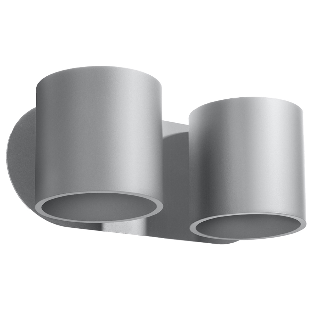 Orbital Double Cylinder Wall Lamp, Grey Metal, 26cm Wide