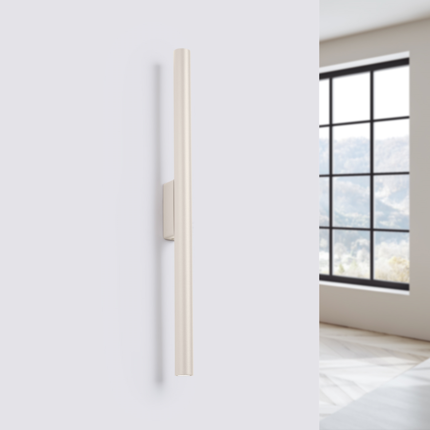 Vaslow Up And Down Tube Wall Light, Beige, 2 Lamp, 50cm Height