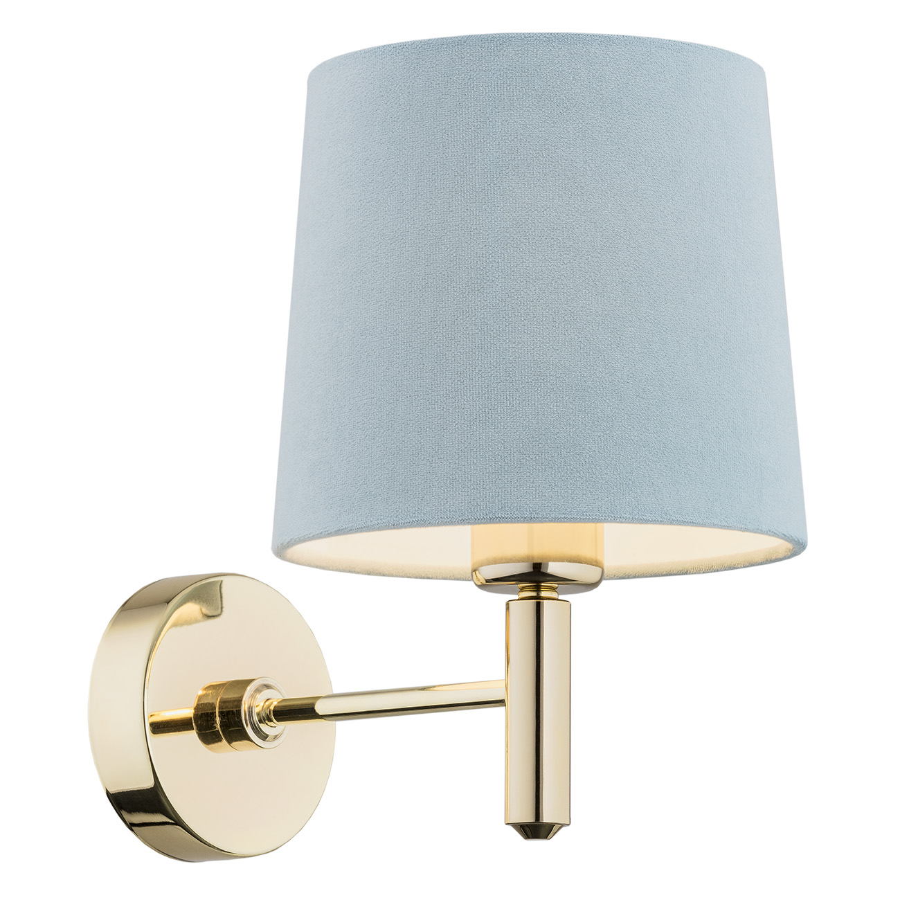 Ponta Wall Lamp, Dark Brass, Sky Blue Lampshade