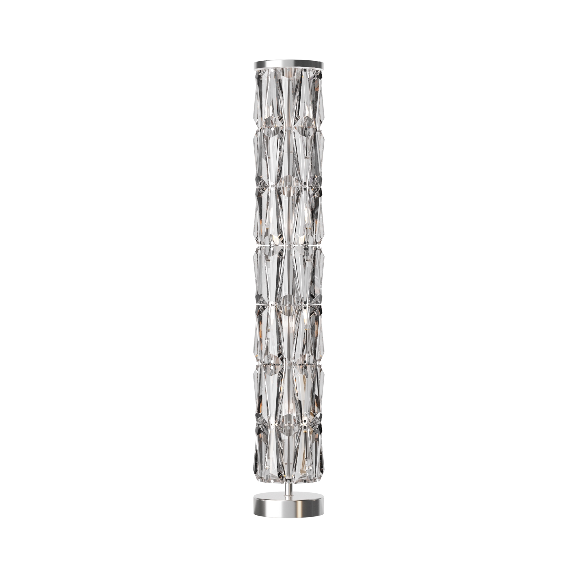 Puntes Chrome Floor lamp, Crystal Glass, Metal, 8 Light, 126.5cm Height