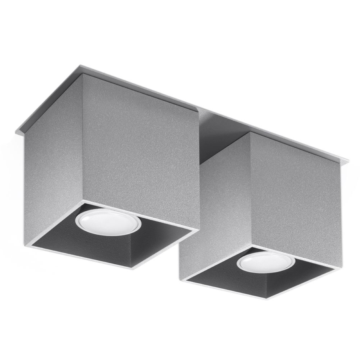 Kwad Grey Double Surface Mounted Ceiling Spotlight, GU10, 26cm Length