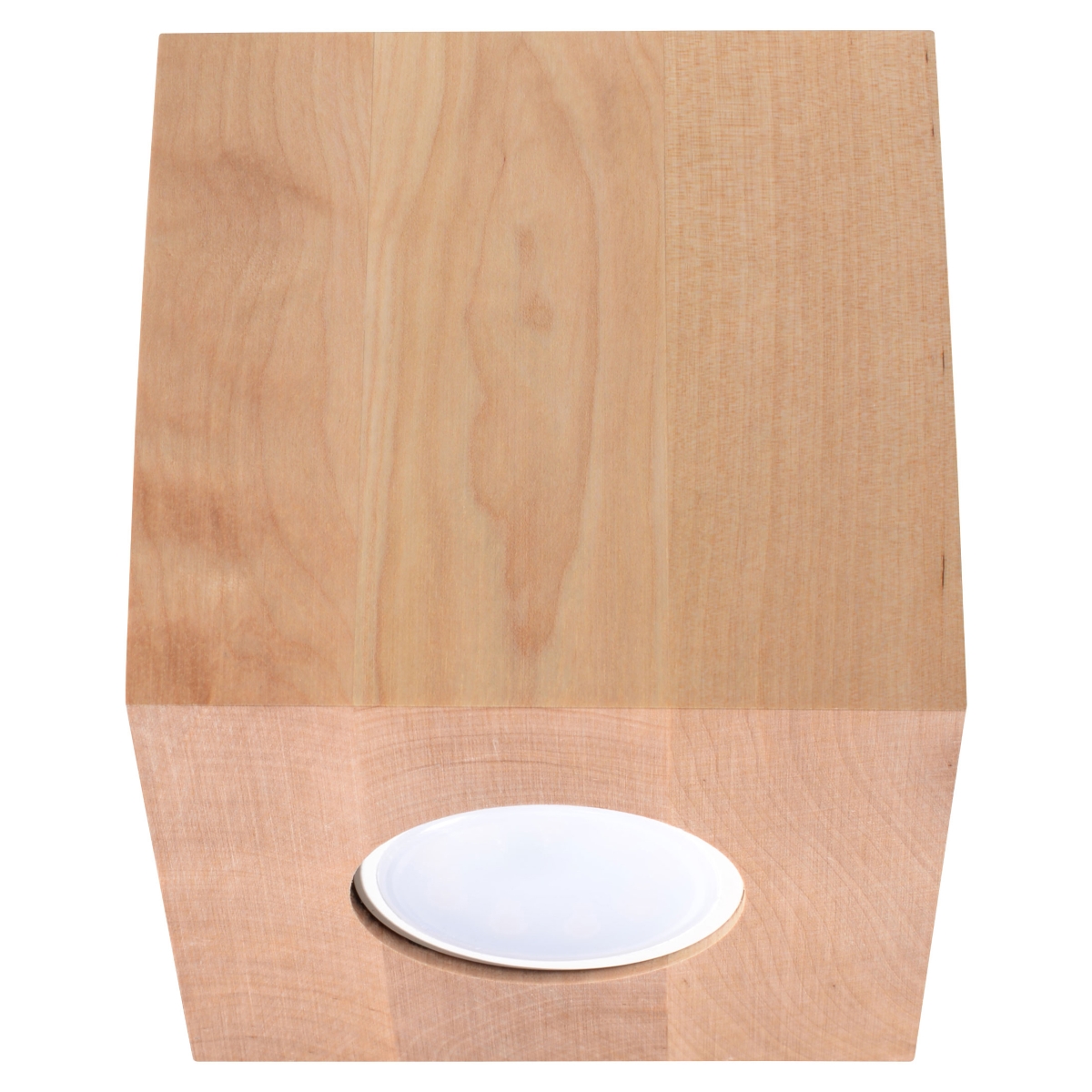 Kwad Natural Wood Square Ceiling Light, 1 Lamp, GU10, 10cm Wide