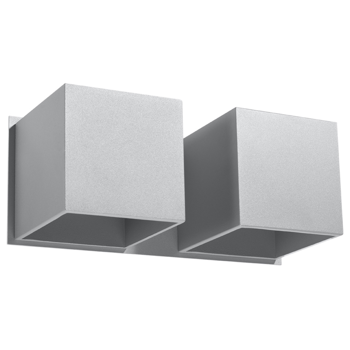 Kwad Grey Double Cube Wall Lamp, G9, Metal, 26cm Wide