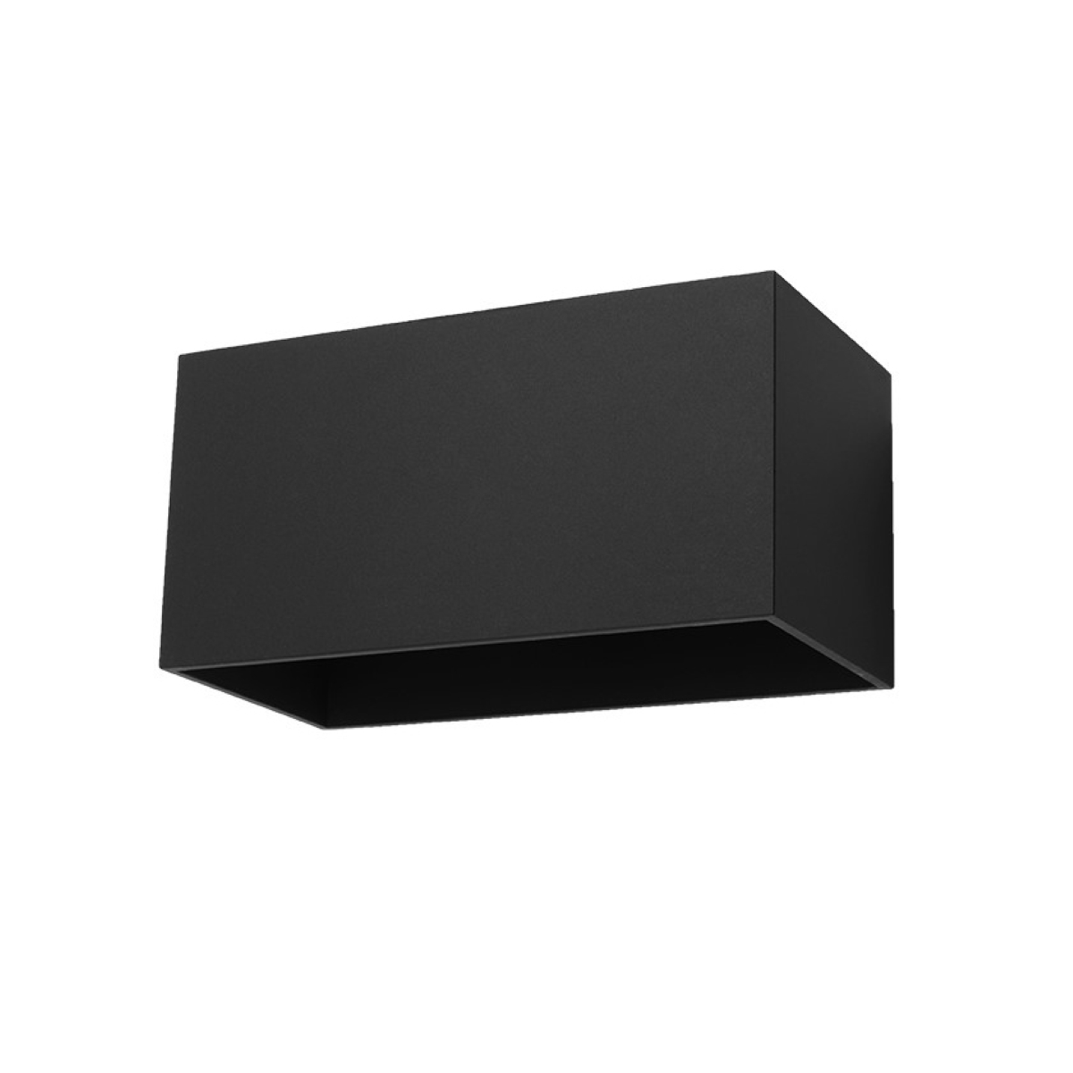 Kwad Black Rectangle Wall Lamp, 2 Light, Metal, 20cm Wide