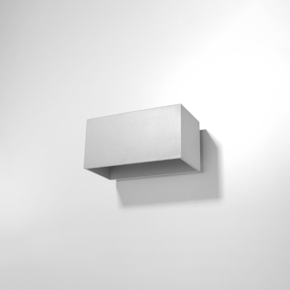Kwad Grey Rectangle Wall Light, 2 Lamp, Metal, 20cm Wide