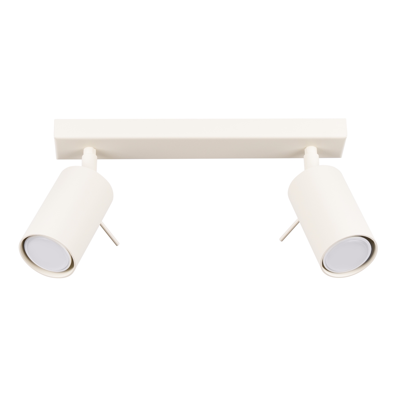 Oringo 2 Lamp Ceiling Spotlight, Beige, Metal Bar, Adjustable Heads, 30cm Length