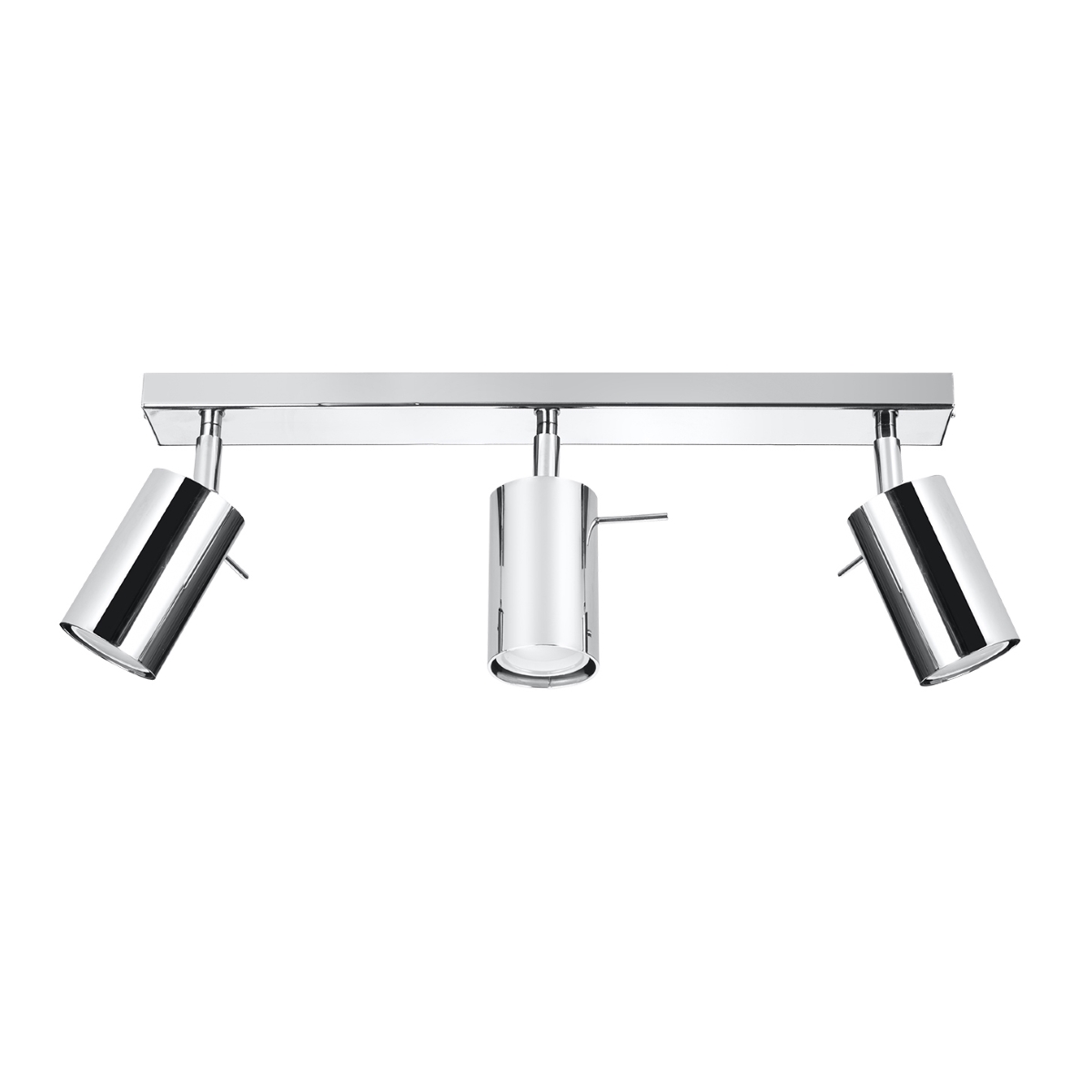 Oringo 3 Lamp Ceiling Spotlight, Chrome, Metal Bar, Adjustable Heads, 45cm Length