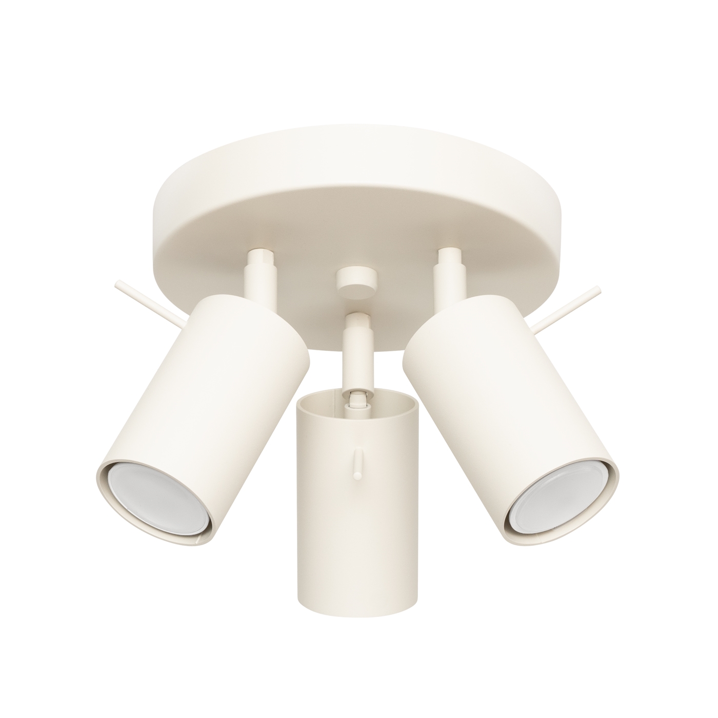 Oringo Round Ceiling Spotlight, 3 Light, Beige, Adjustable Heads, 19.5cm Diameter