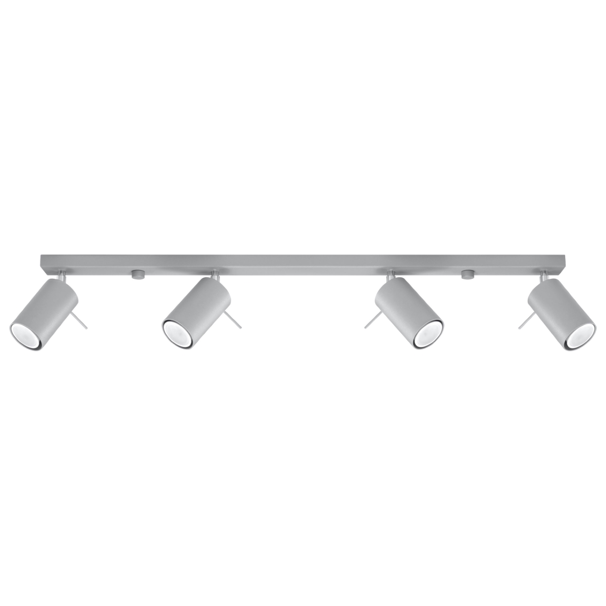 Oringo 4 Lamp Ceiling Spotlight, Grey, Metal Bar, Adjustable Heads, 80cm Length