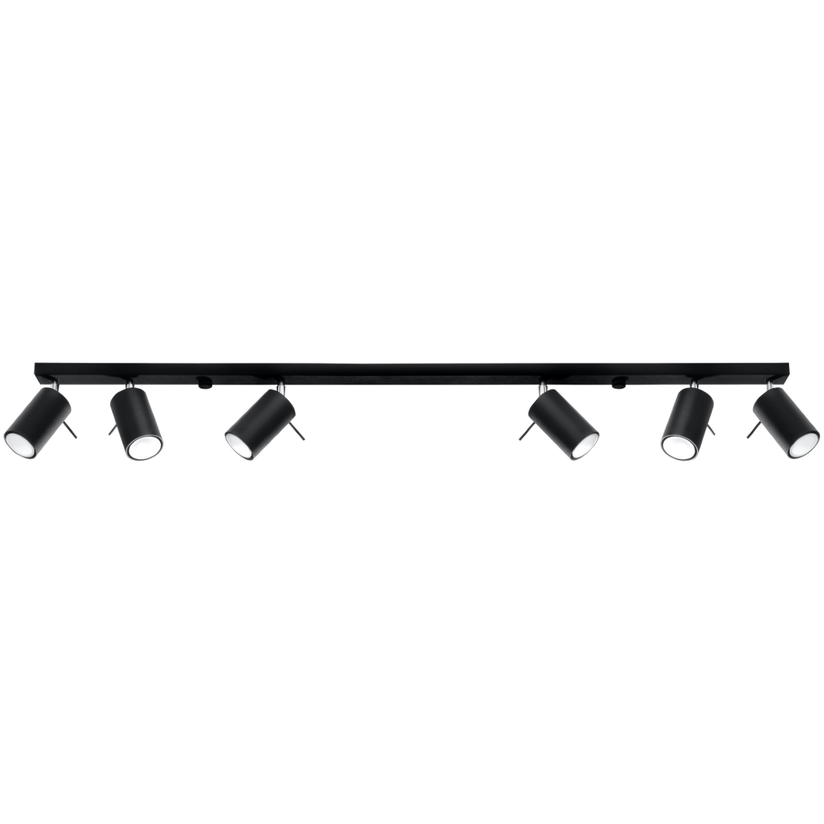 Oringo 6 Light Ceiling Spotlight, Black, Metal Bar, Adjustable Heads, 118cm Length