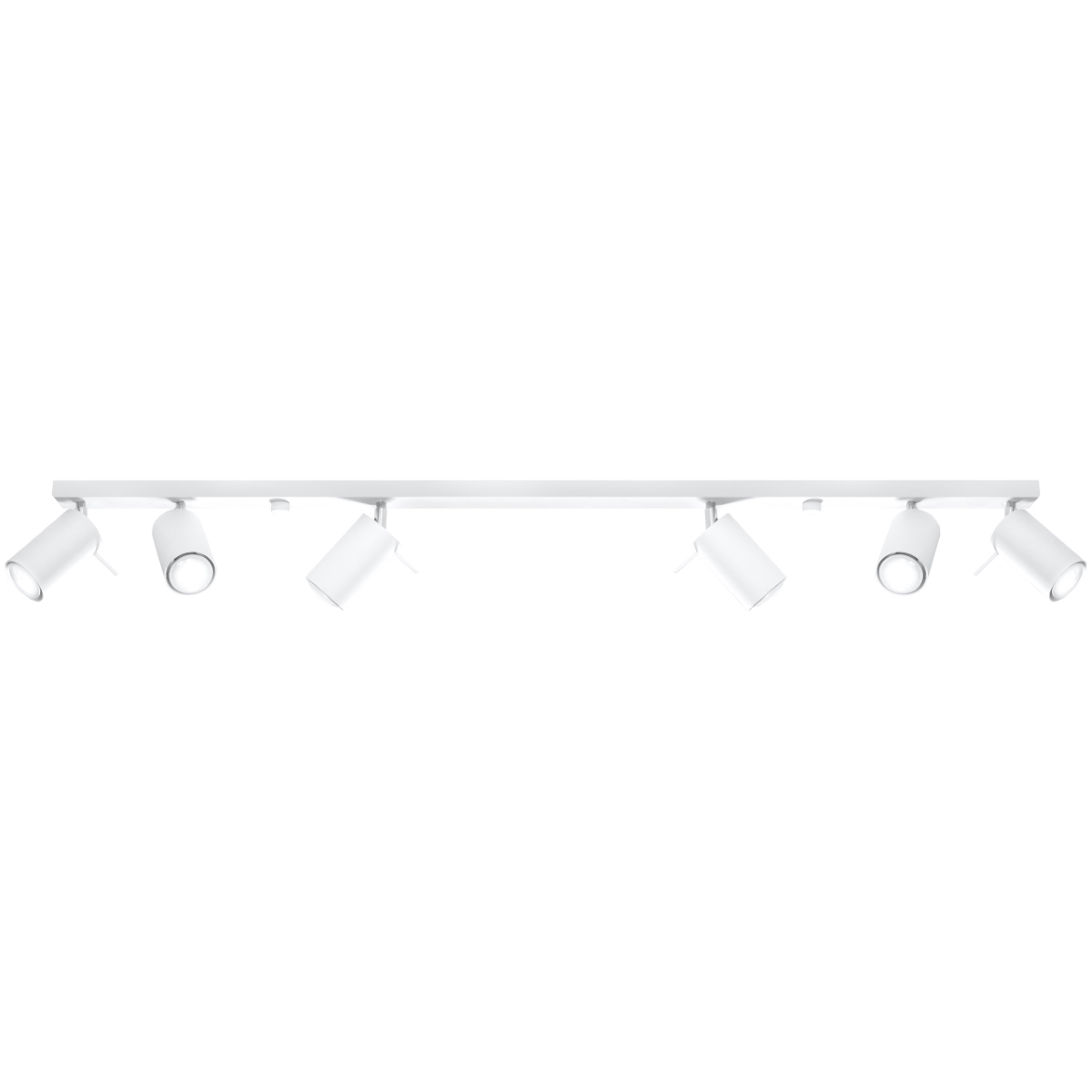 Oringo 6 Light Ceiling Spotlight, White, Metal Bar, Adjustable Heads, 118cm Length