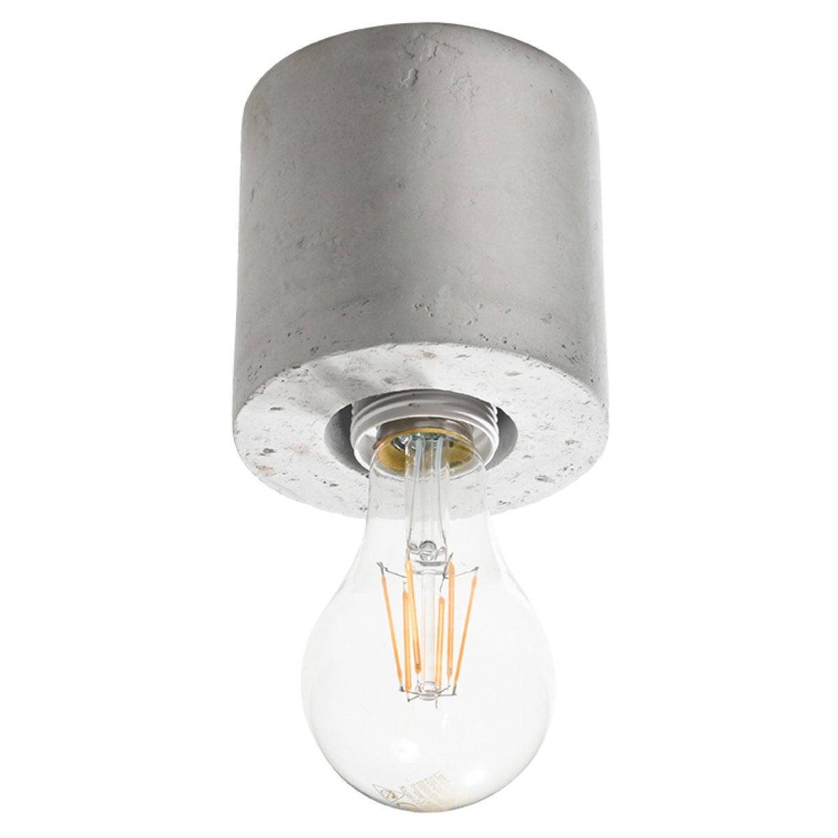 Valago Concrete Cylinder Ceiling Lamp, 1 Light, 10cm Diameter