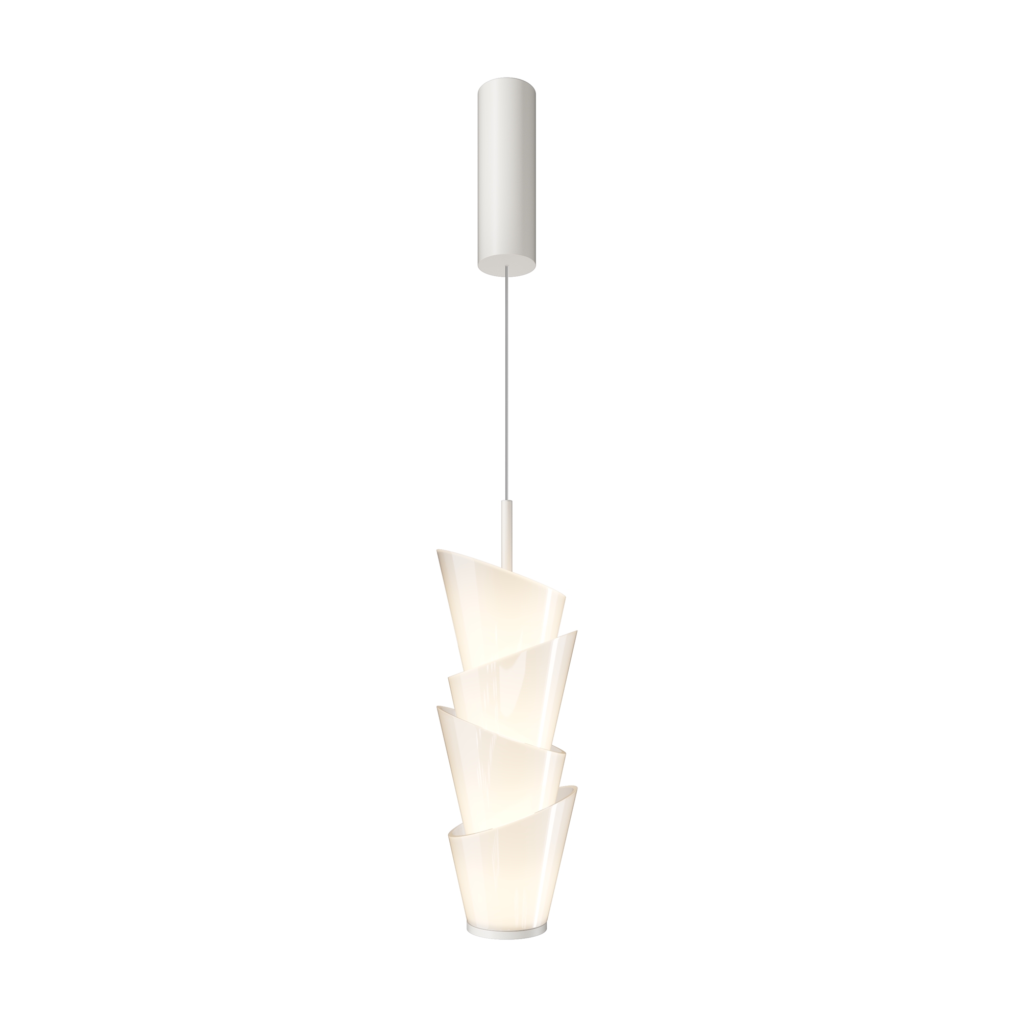 Seoul White Pendant Light, Adjustable Glass, 14W LED, 3000K, 15cm Wide